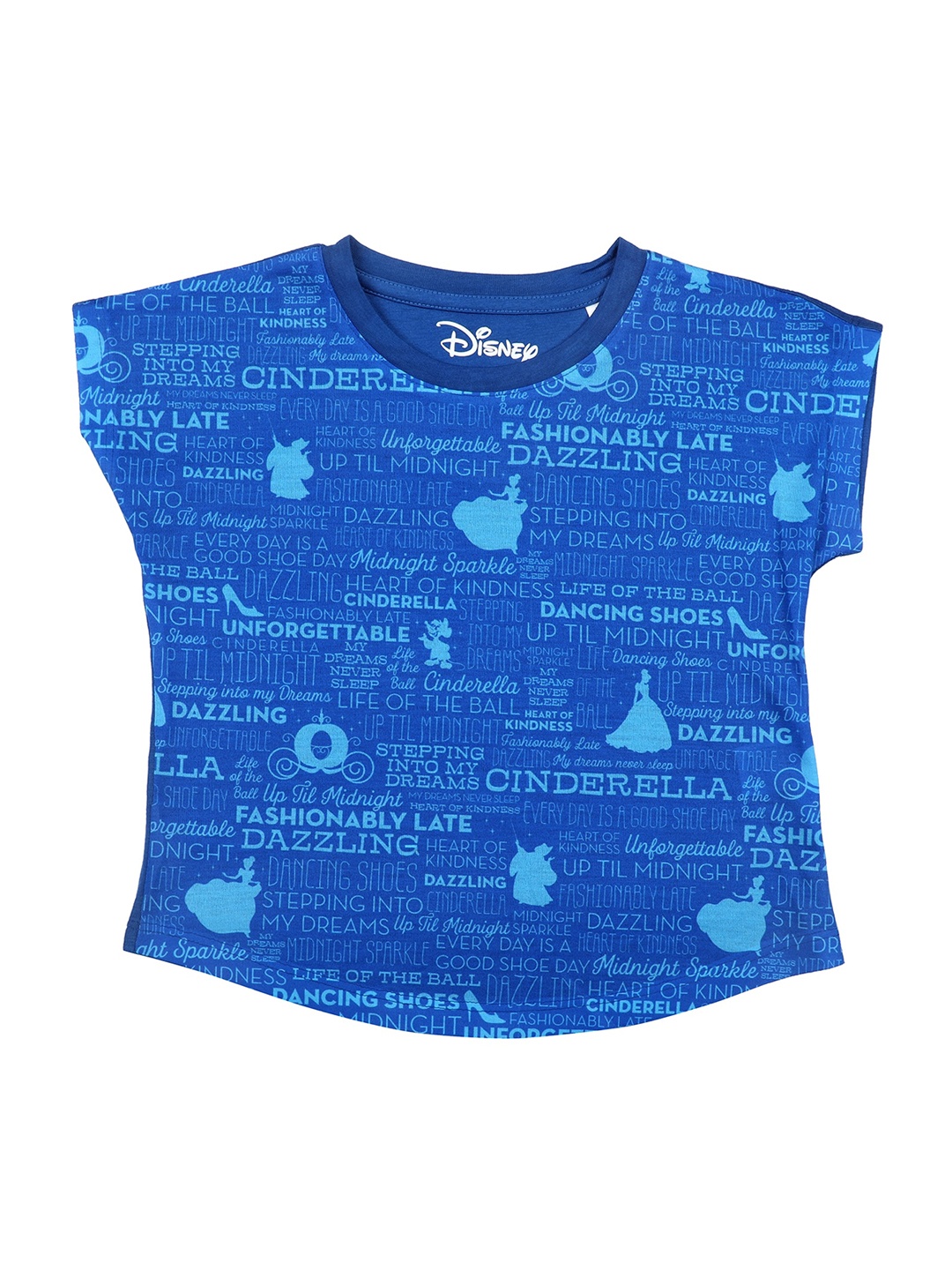 

Disney by Wear Your Mind Girls Blue Princess Printed Top