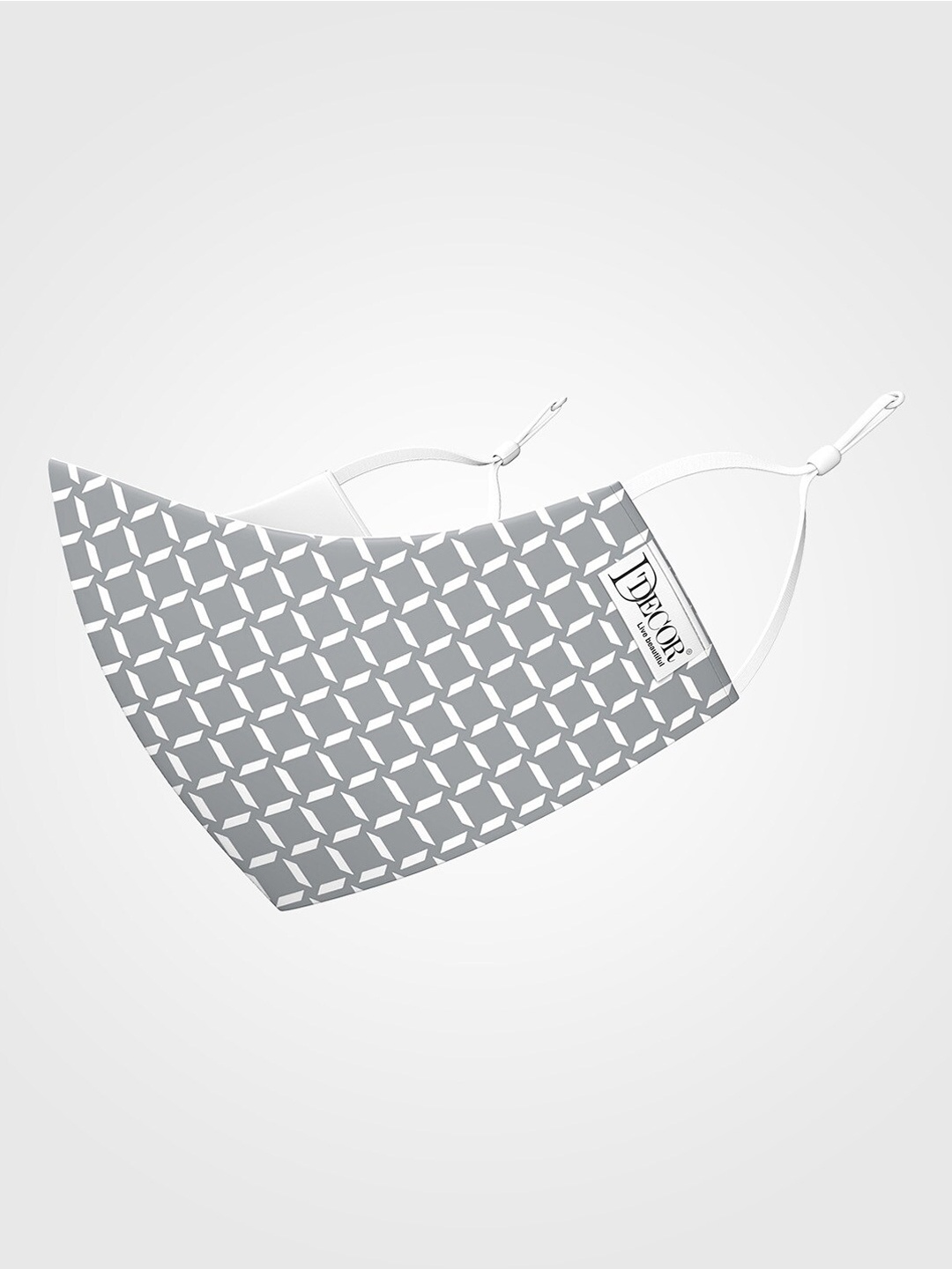 

DDecor men Anti Viral Grey & White Printed 3-Ply Reusable Protective Outdoor Mask