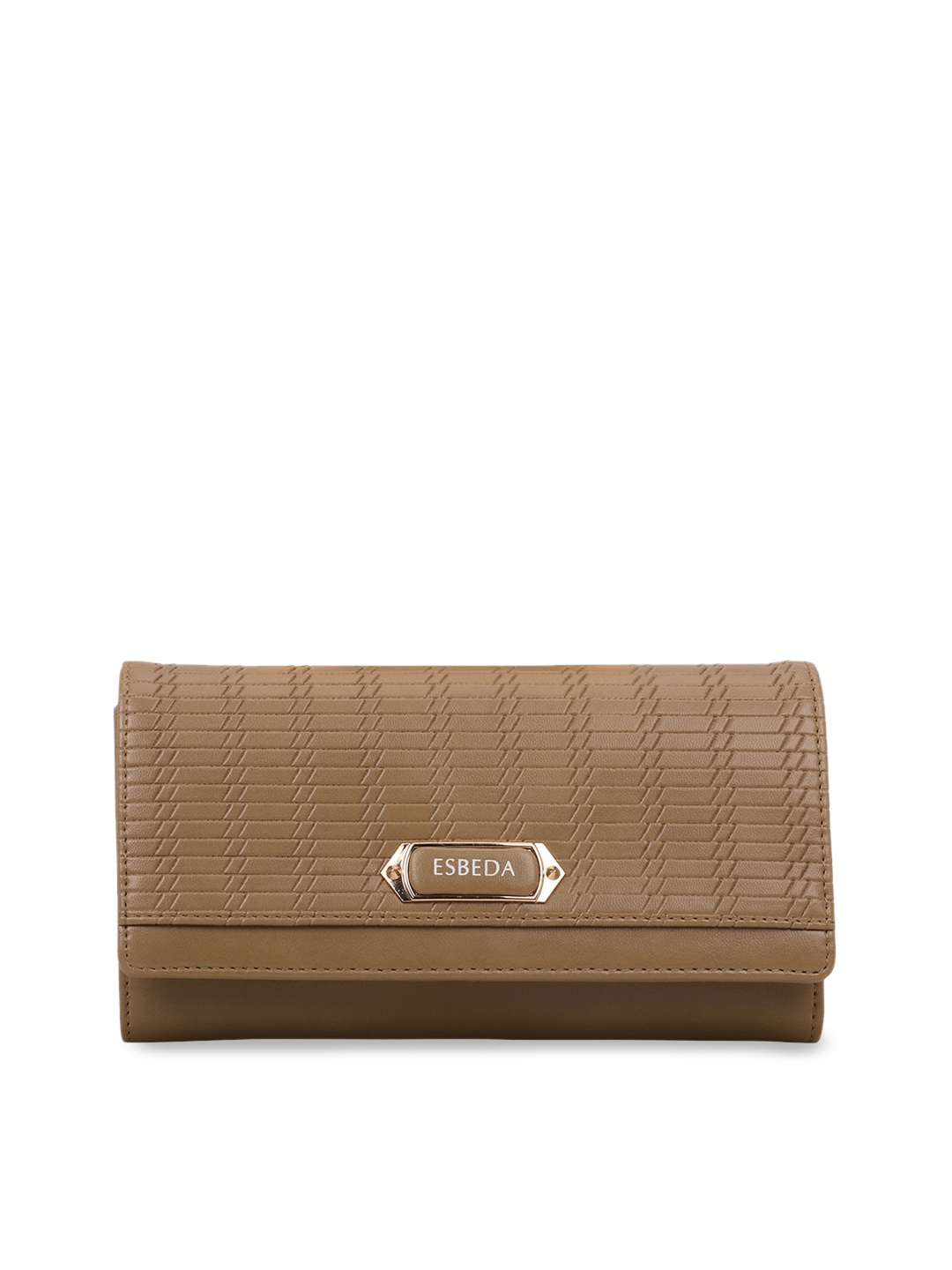 

ESBEDA Women Brown Textured Envelope Wallet