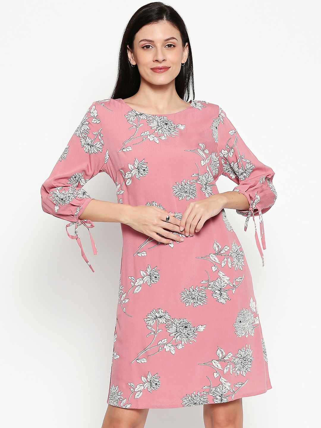 

Honey by Pantaloons Women Pink Floral Printed A-Line Dress