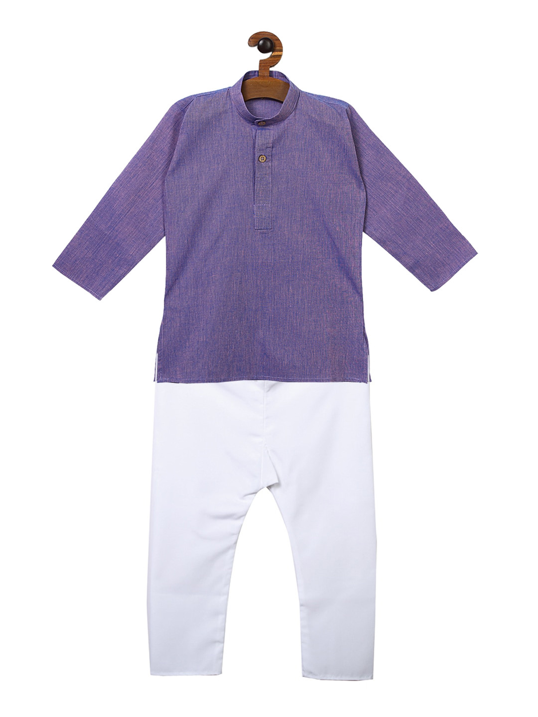 

Ridokidz Boys Purple Solid Kurta with Pyjamas