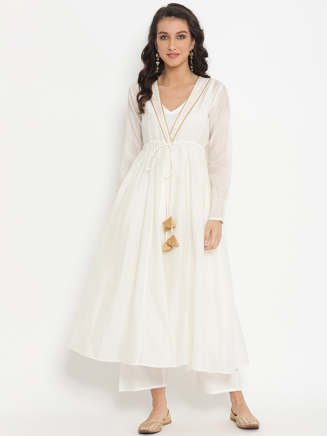

Abhishti Jacket & With Kurta and Bottom, White