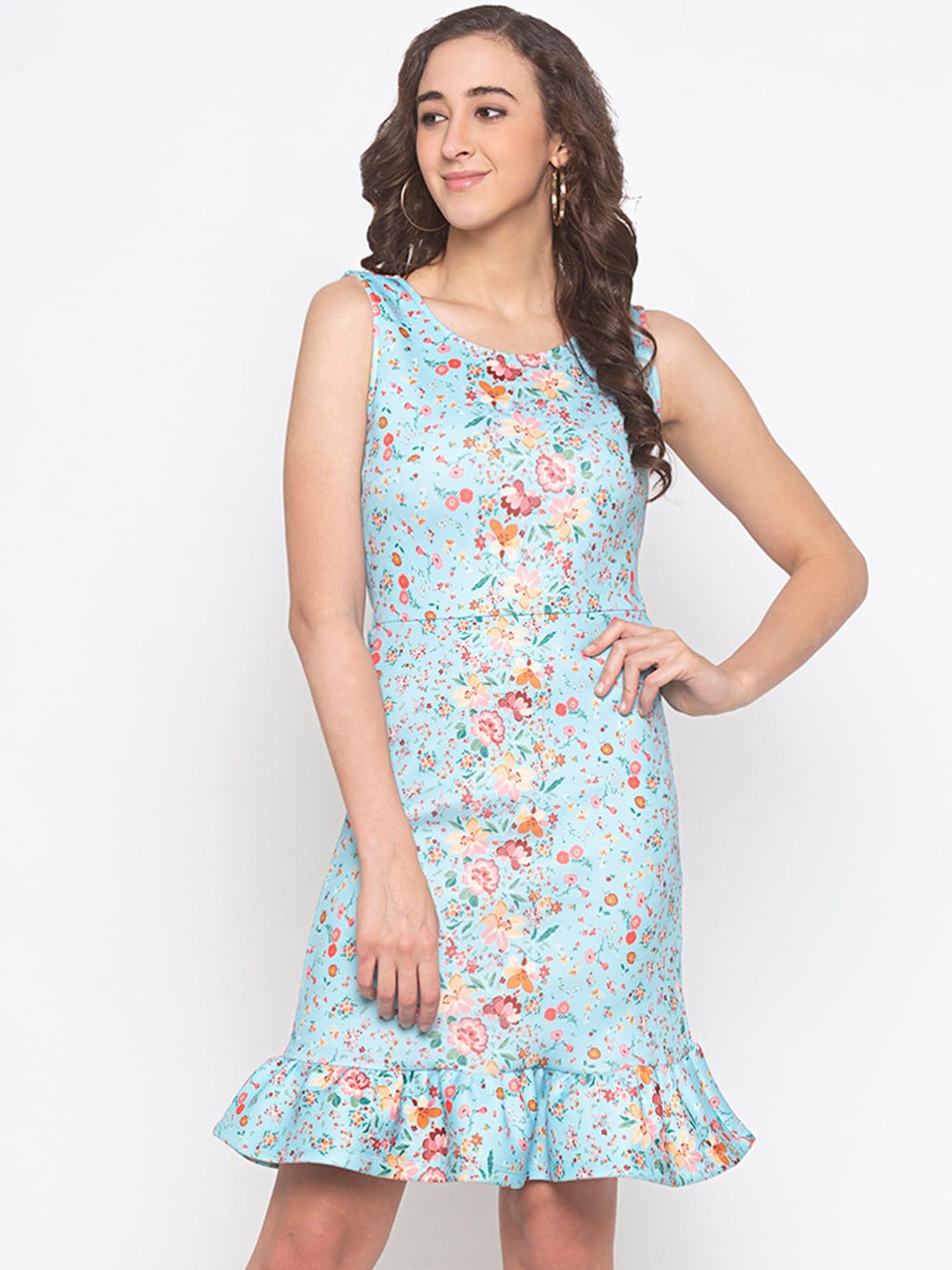 

Globus Women Blue Printed Sheath Dress