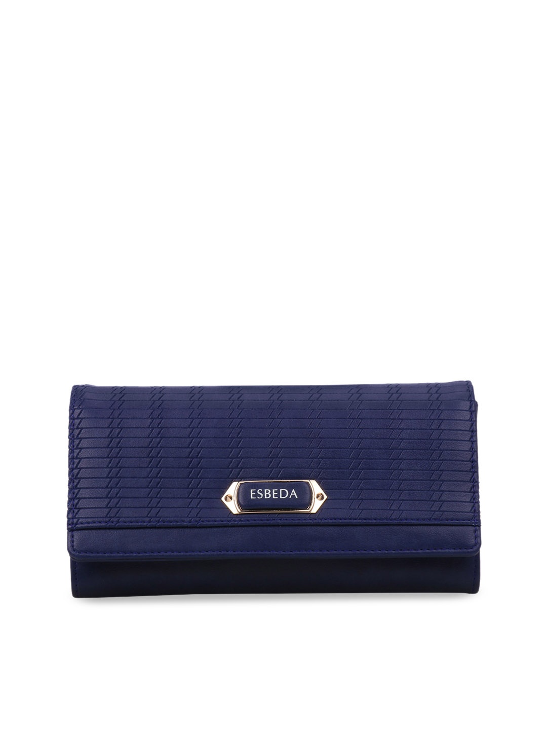 

ESBEDA Women Navy Blue Textured Envelope Wallet