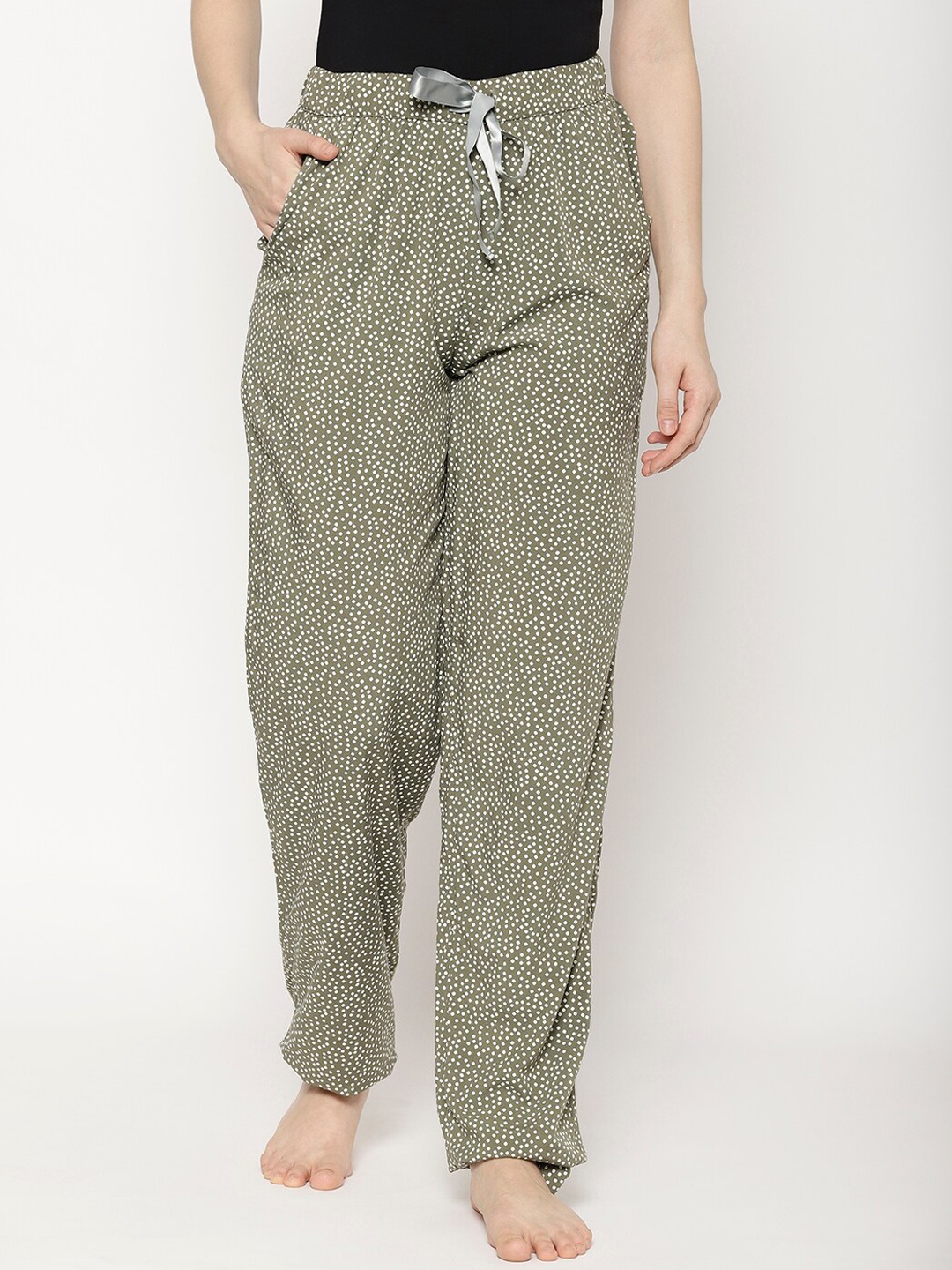 

COASTLAND Women Green & White Printed Lounge Pants