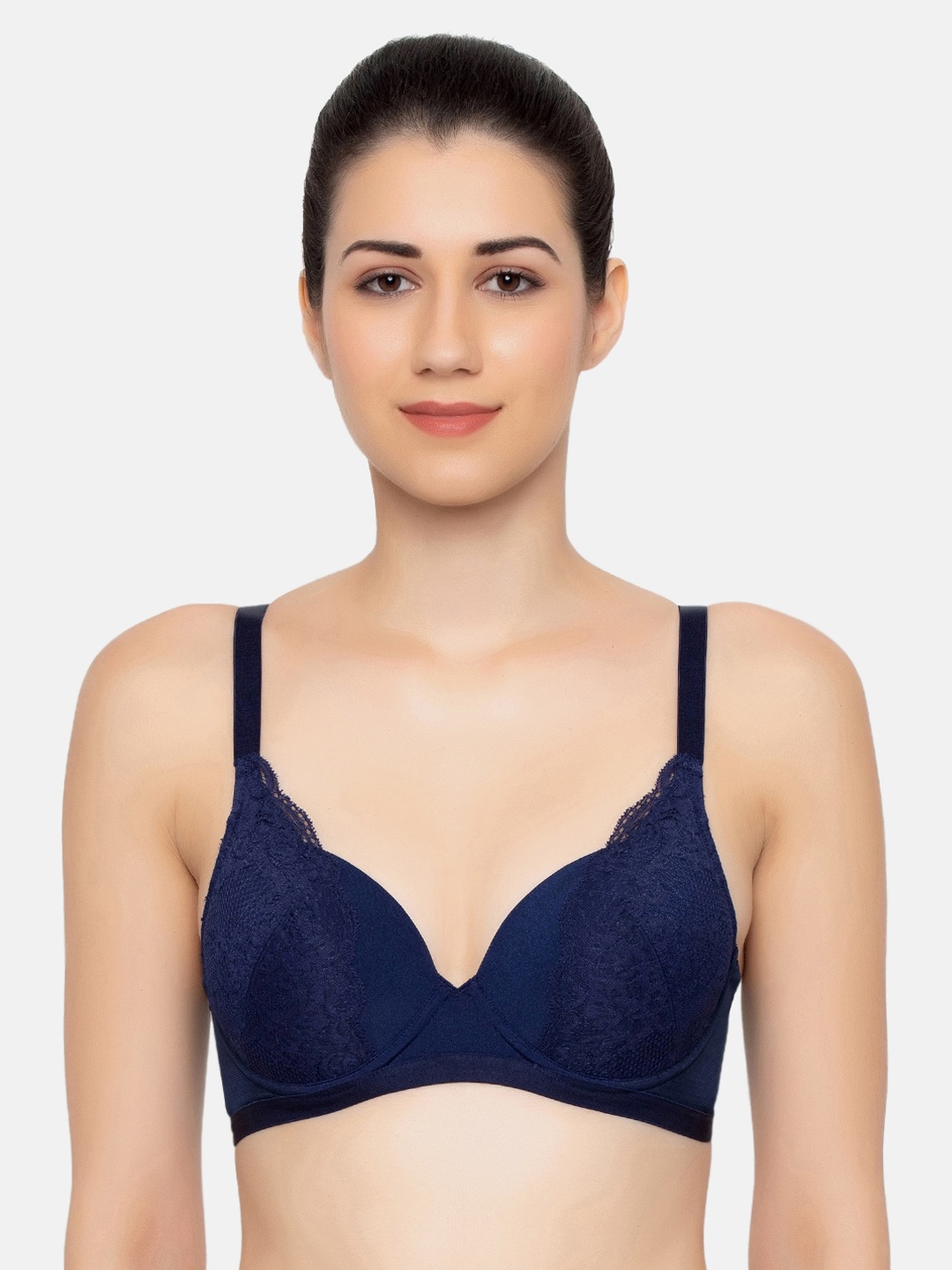 

Triumph Style Spotlight Padded Wired Lace T-shirt Bra, Blue