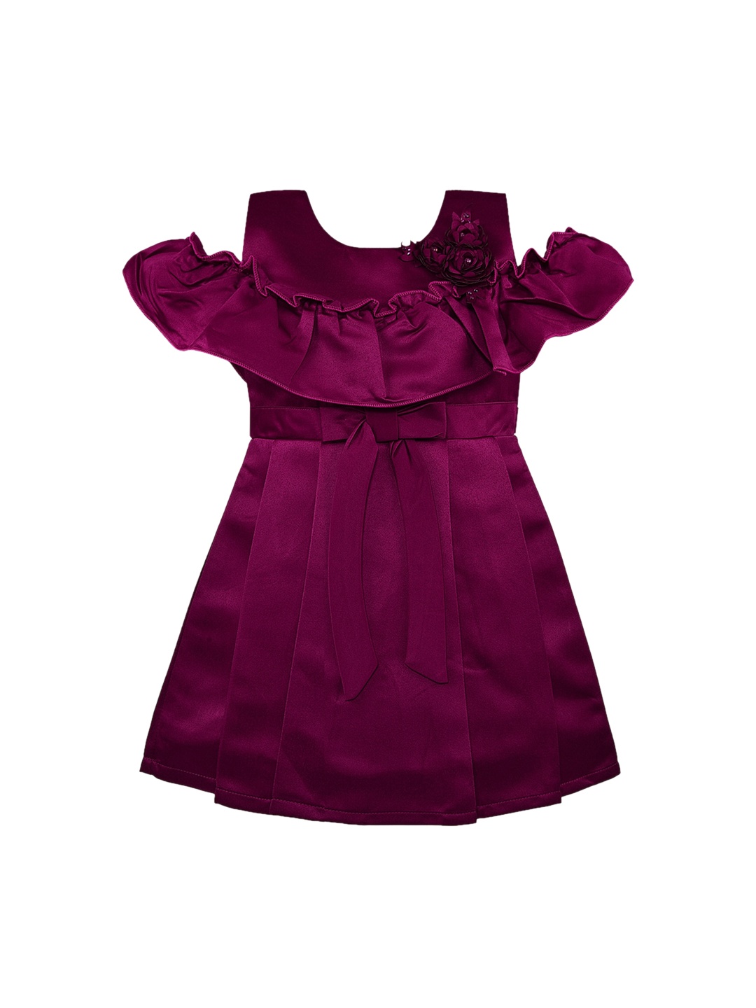 

Wish Karo Girls Purple Solid A-Line Dress