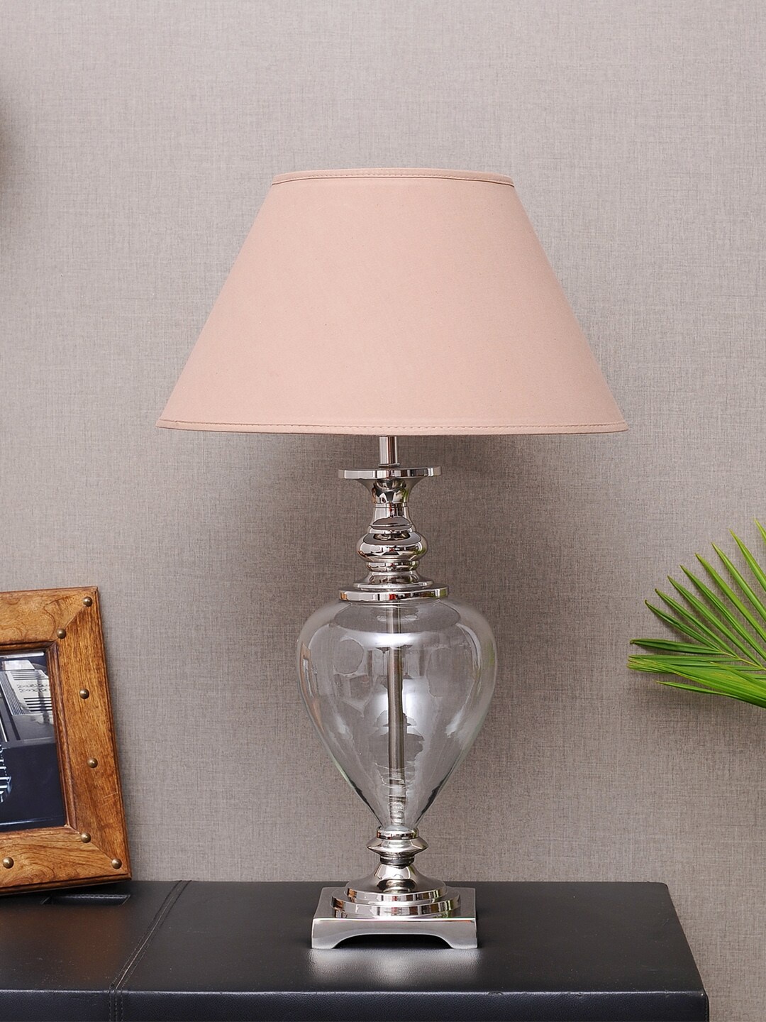 

THE LIGHT STORE Steel-Toned Solid Frustum Table Lamp