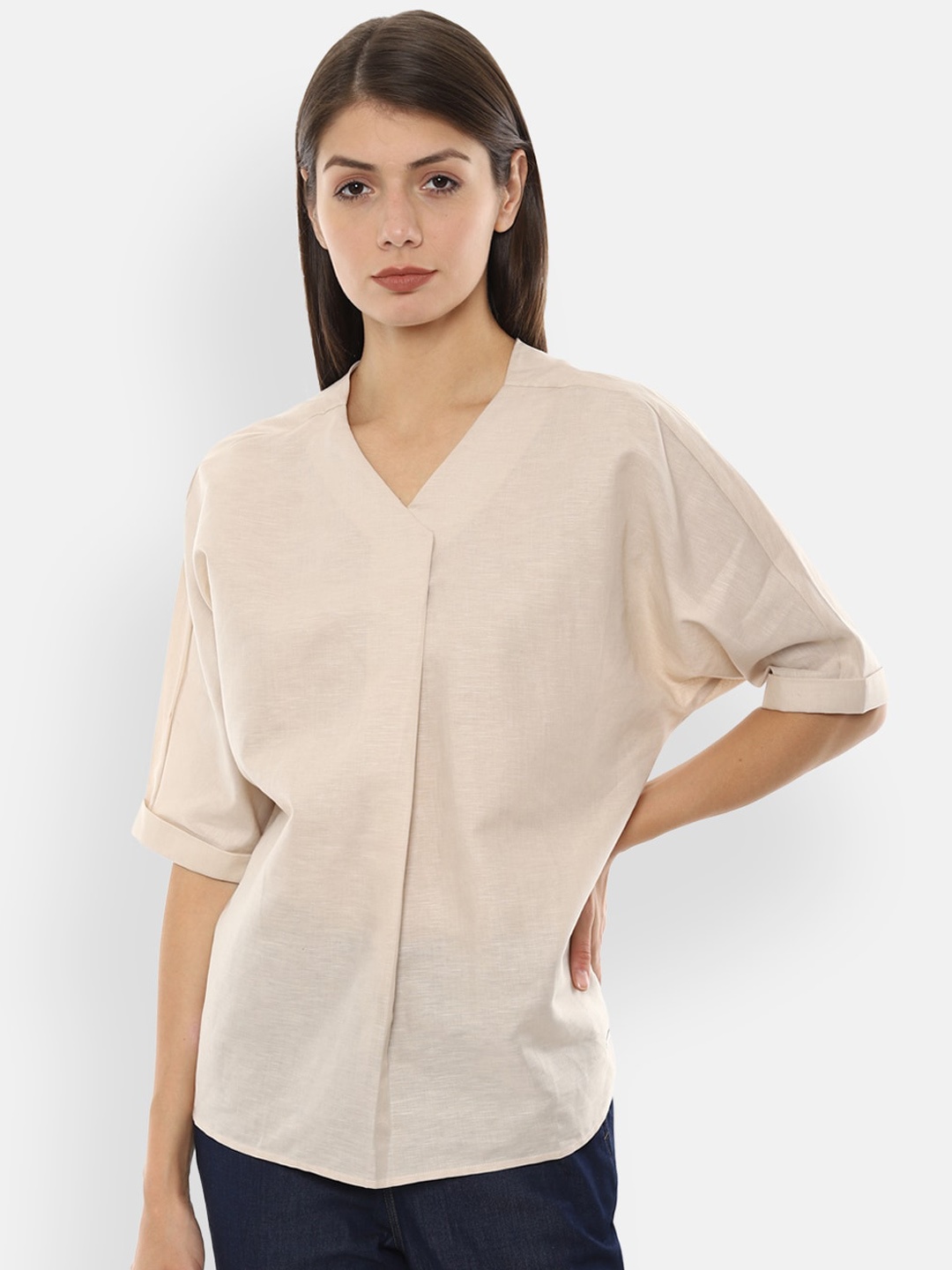 

Van Heusen Woman Women Beige Solid Top
