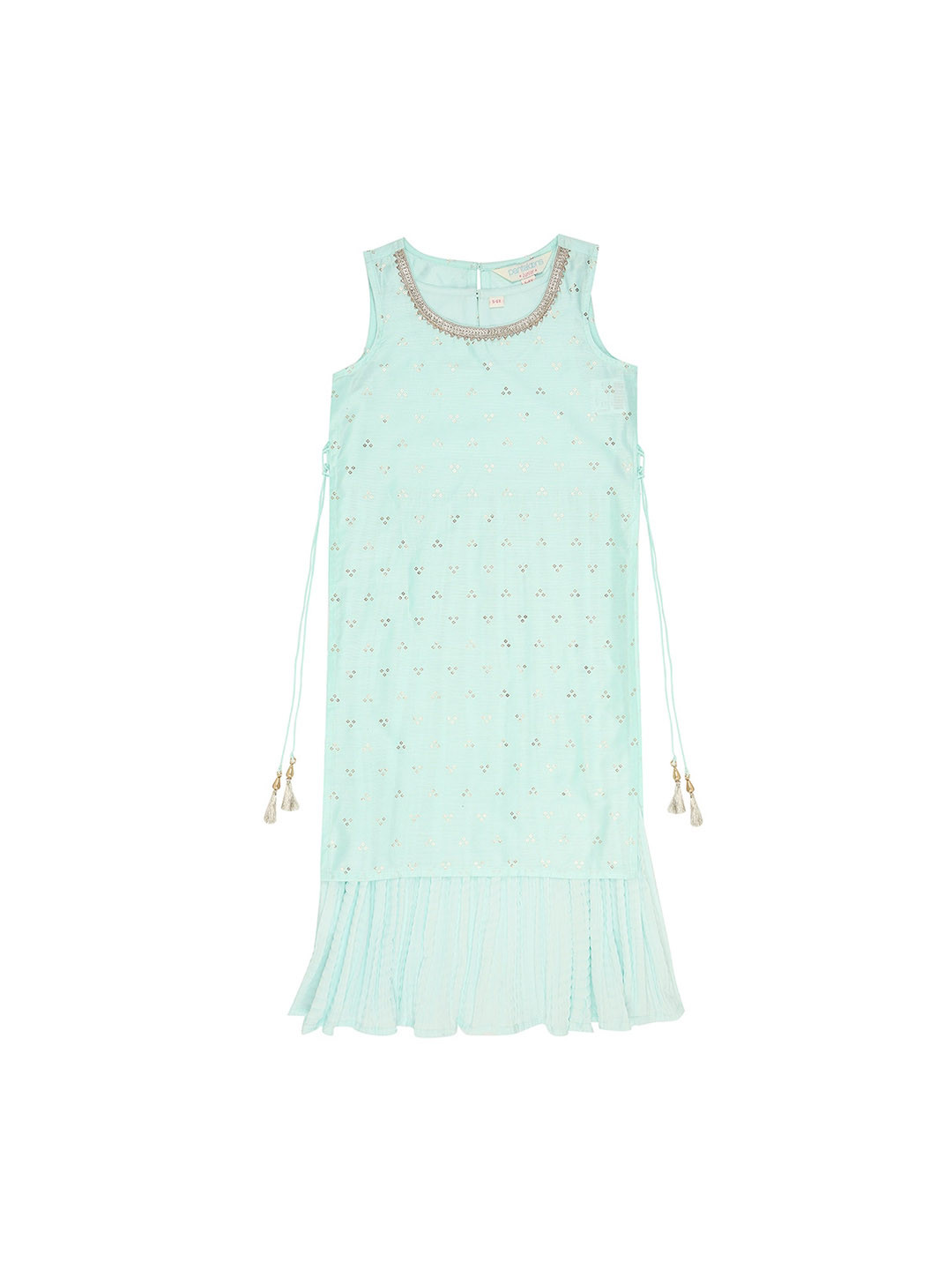 

AKKRITI BY PANTALOONS Girls Green Gotta Patti Kurta