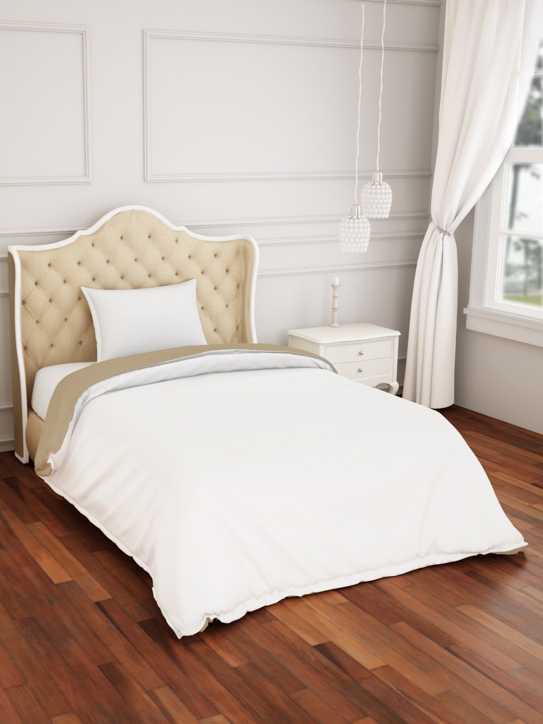 

SPACES White Solid Hygro 300 TC Cotton Single Bed Duvet Cover
