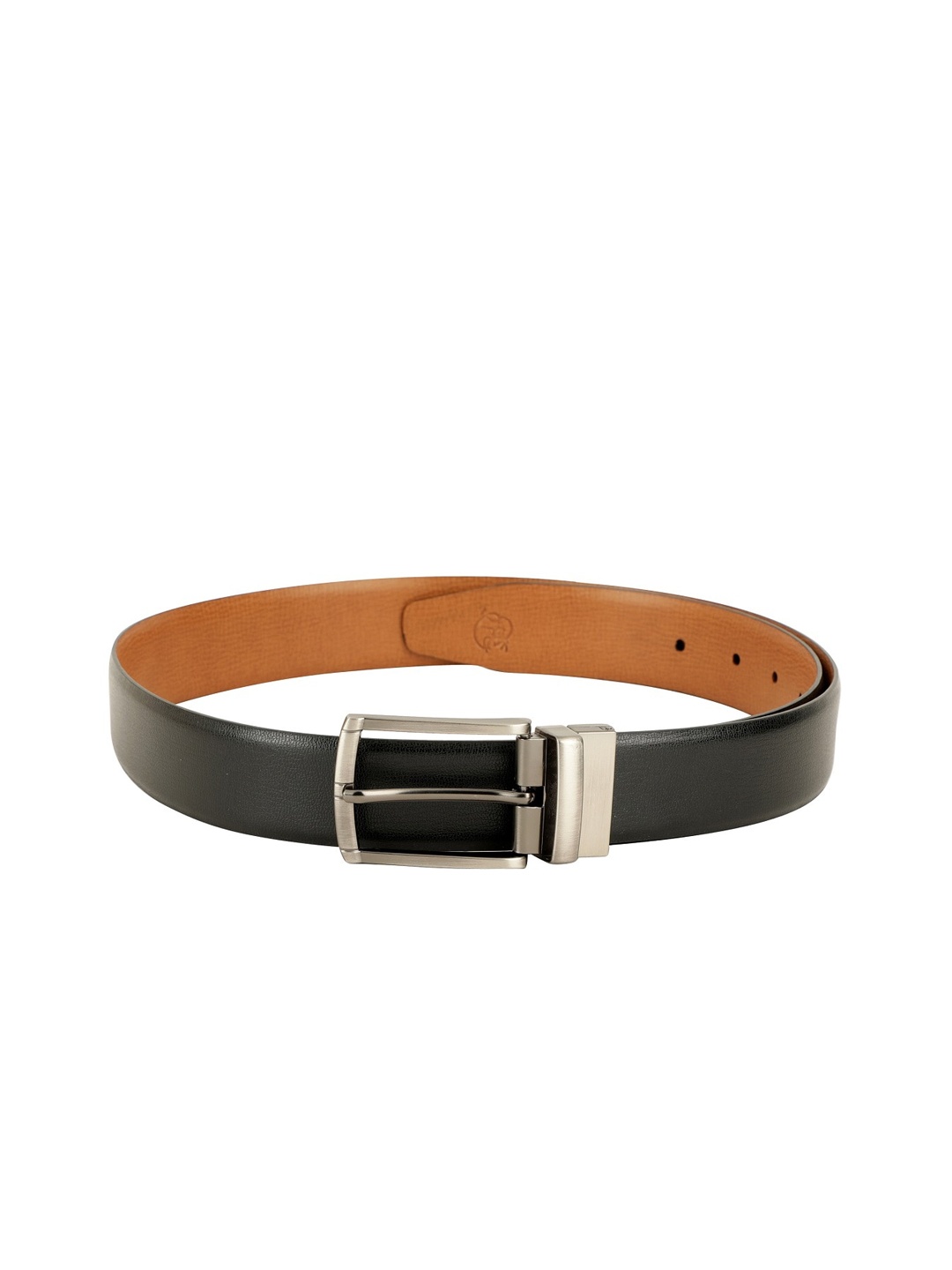 

ZEVORA Men Black & Tan Brown Reversible Solid Belt