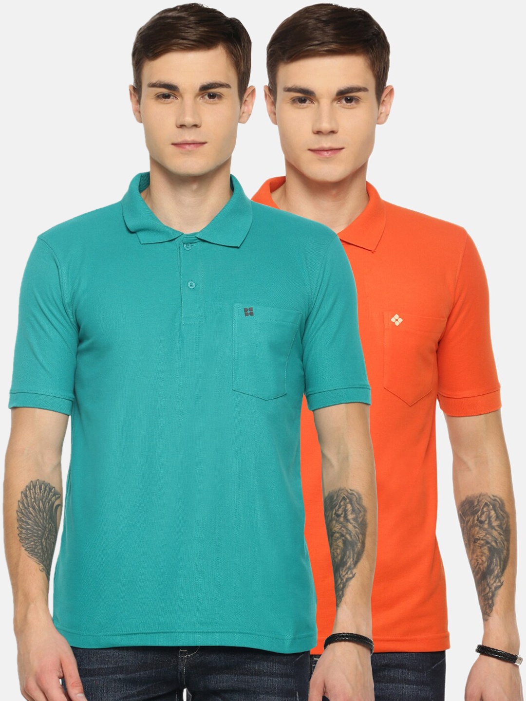 

Dollar Men Multicoloured Solid Polo Collar T-shirt, Multi