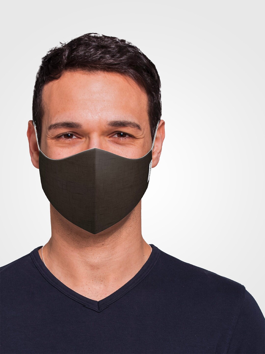DDecor men Anti Viral Brown Solid 3-Ply Protective Outdoor Face Masks