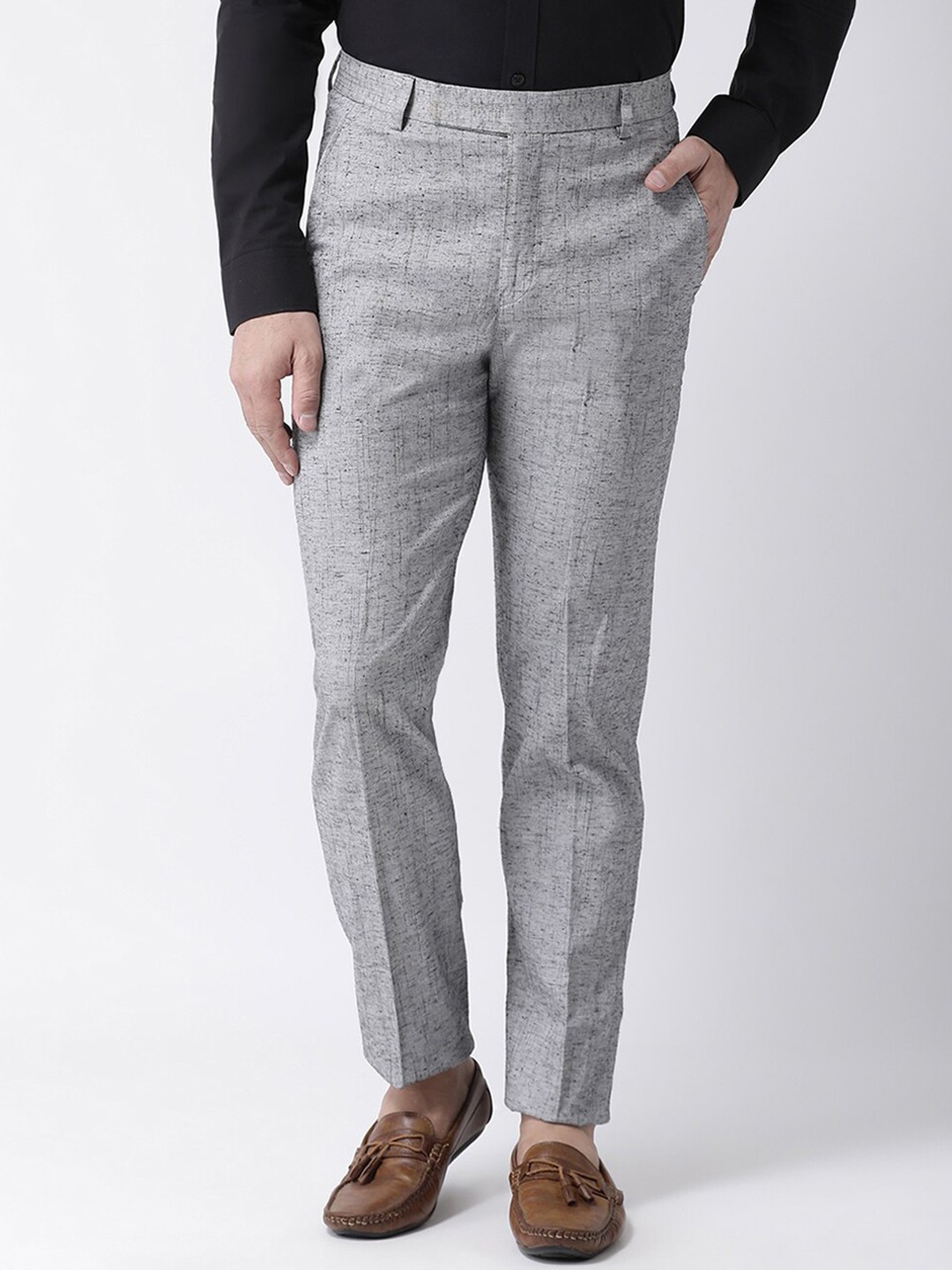

Hangup Men Grey Regular Fit Solid Regular Trousers