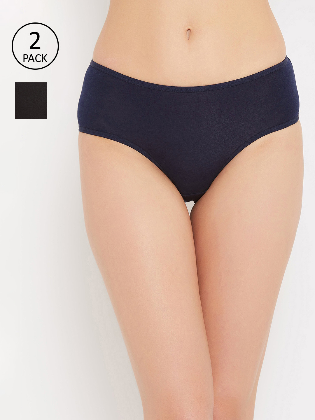 

Clovia Women Pack Of 2 Printed Hipster Briefs COMPNC966, Blue