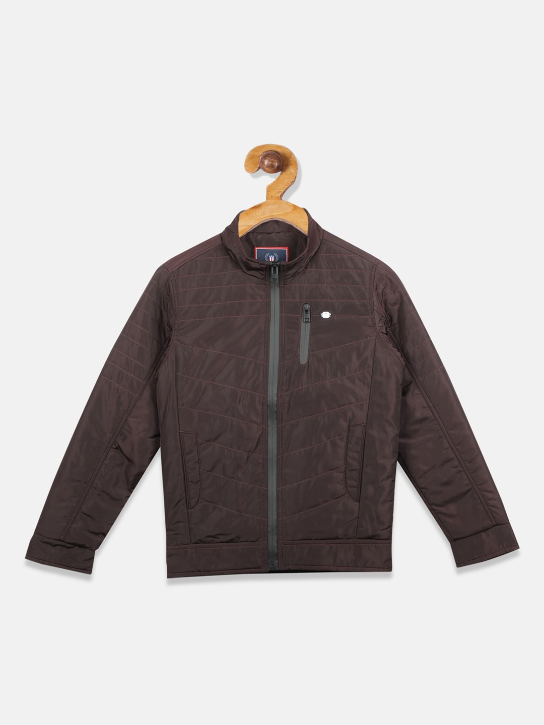 

Monte Carlo Boys Brown Solid Padded Jacket