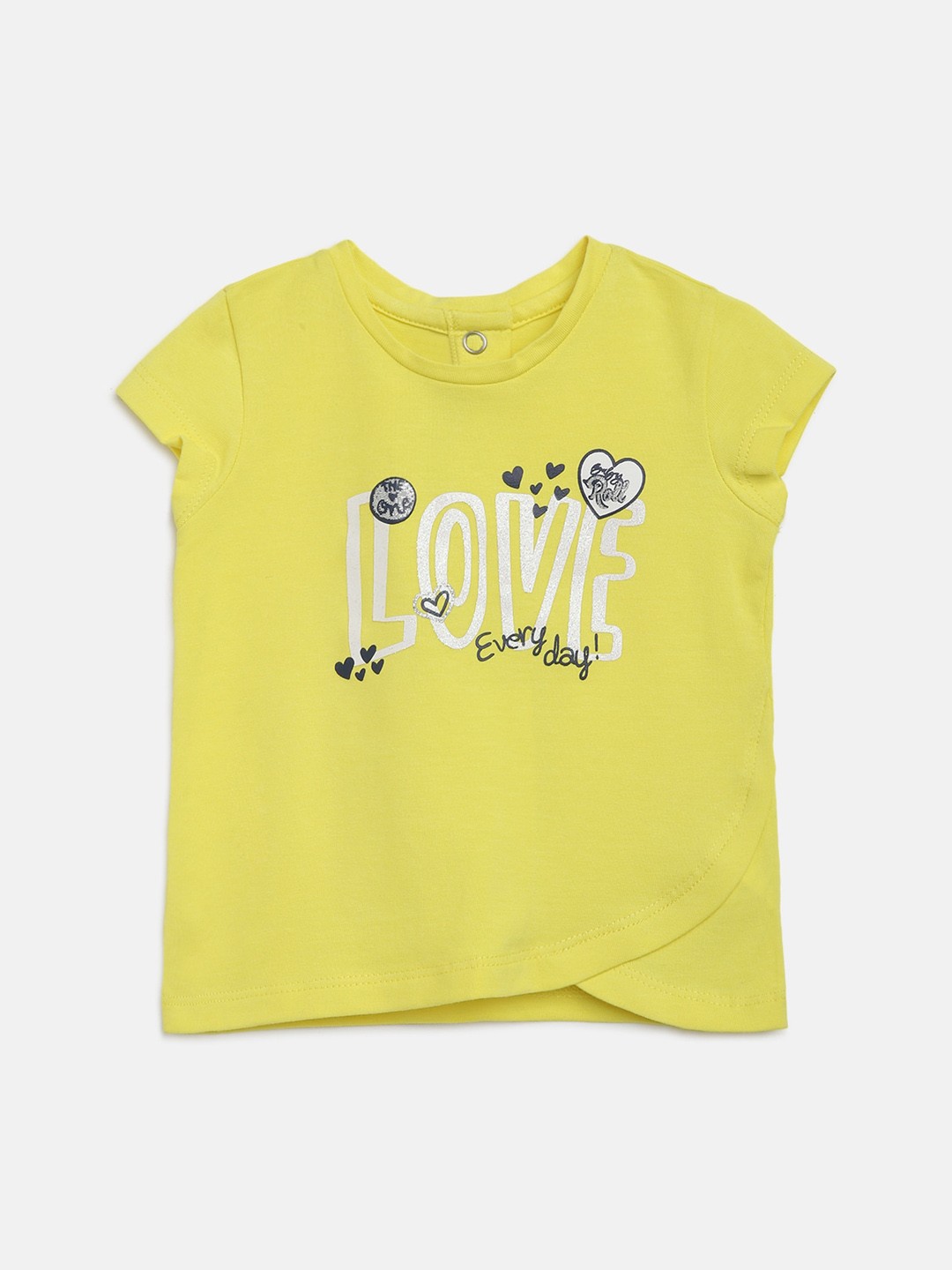 

Chicco Girls Yellow Printed Round Neck T-shirt