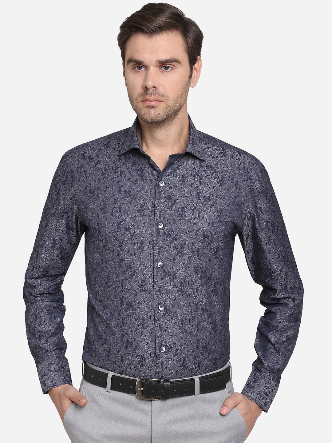 

METAL Men Multicoloured & Grey Slim Fit 100% Cotton Printed Casual Shirt, Multi