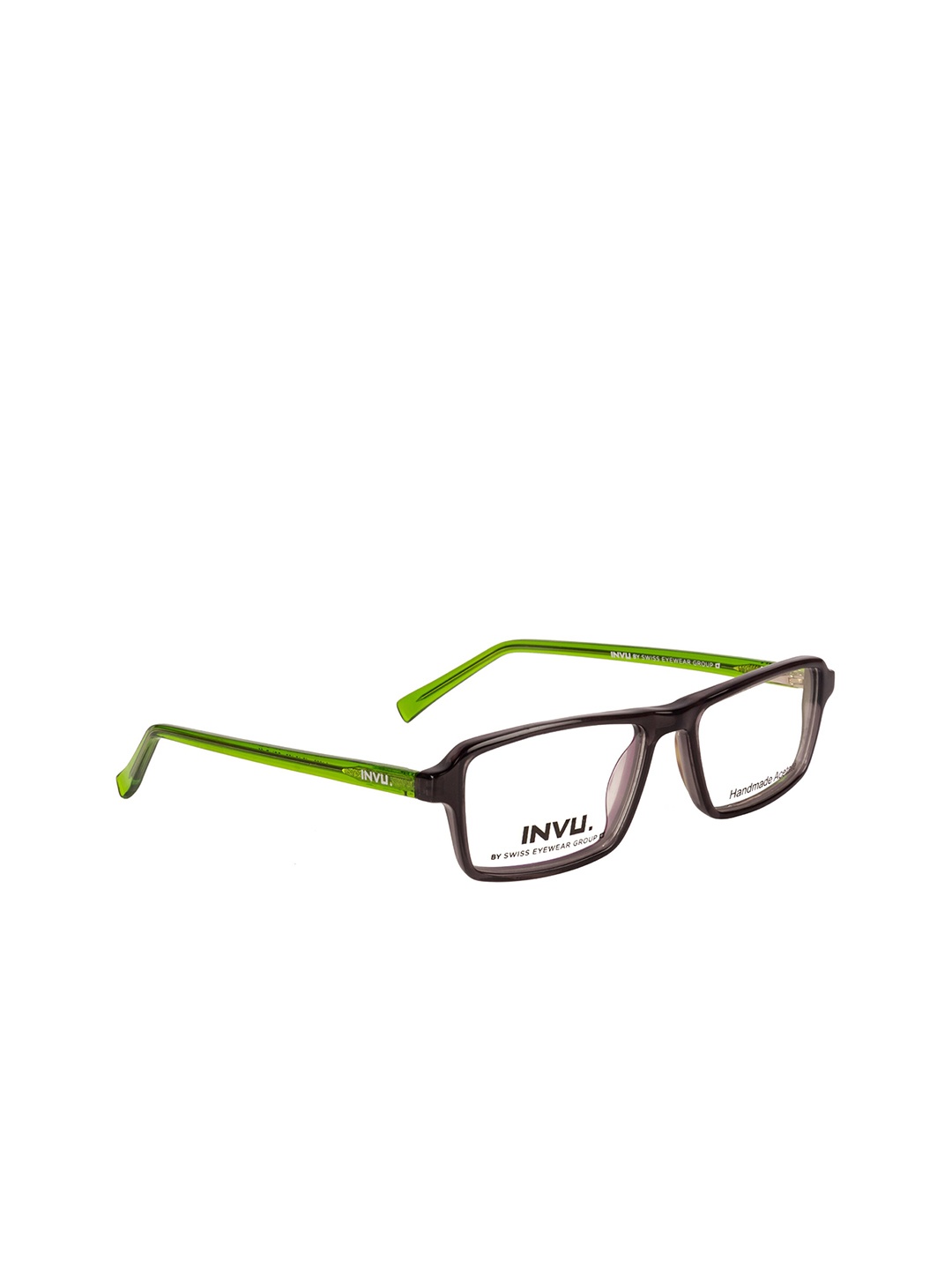 

INVU Men Black & Green Solid Full Rim Rectangle Frames