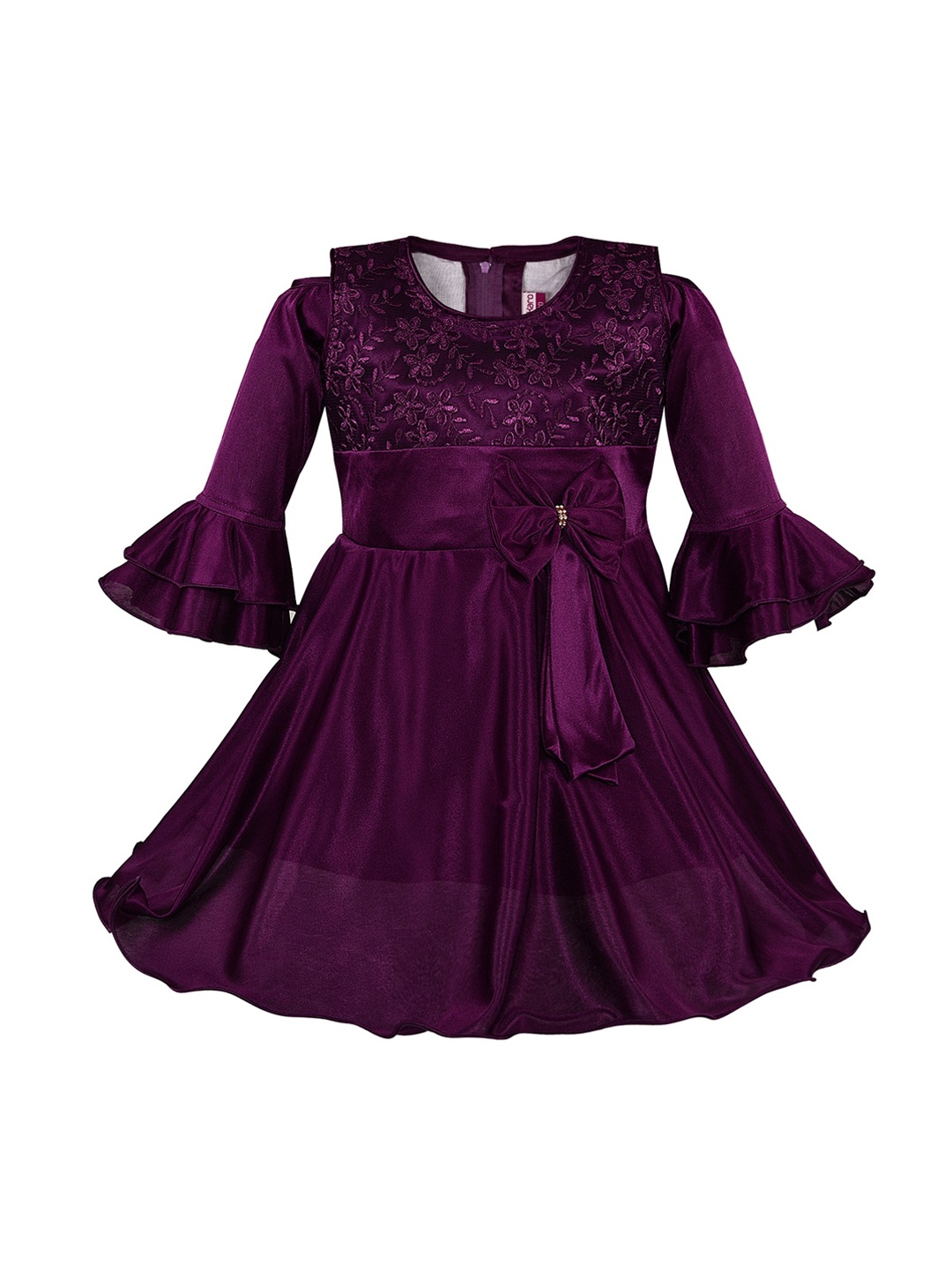 

Wish Karo Girls Purple Solid Fit and Flare Dress