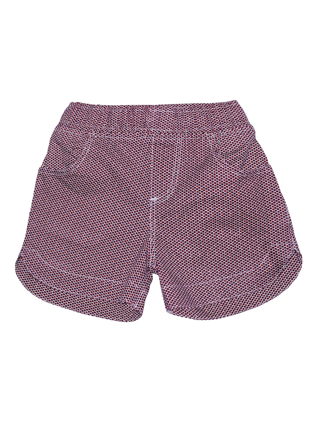 

KiddoPanti Girls Maroon Printed Regular Fit Regular Shorts