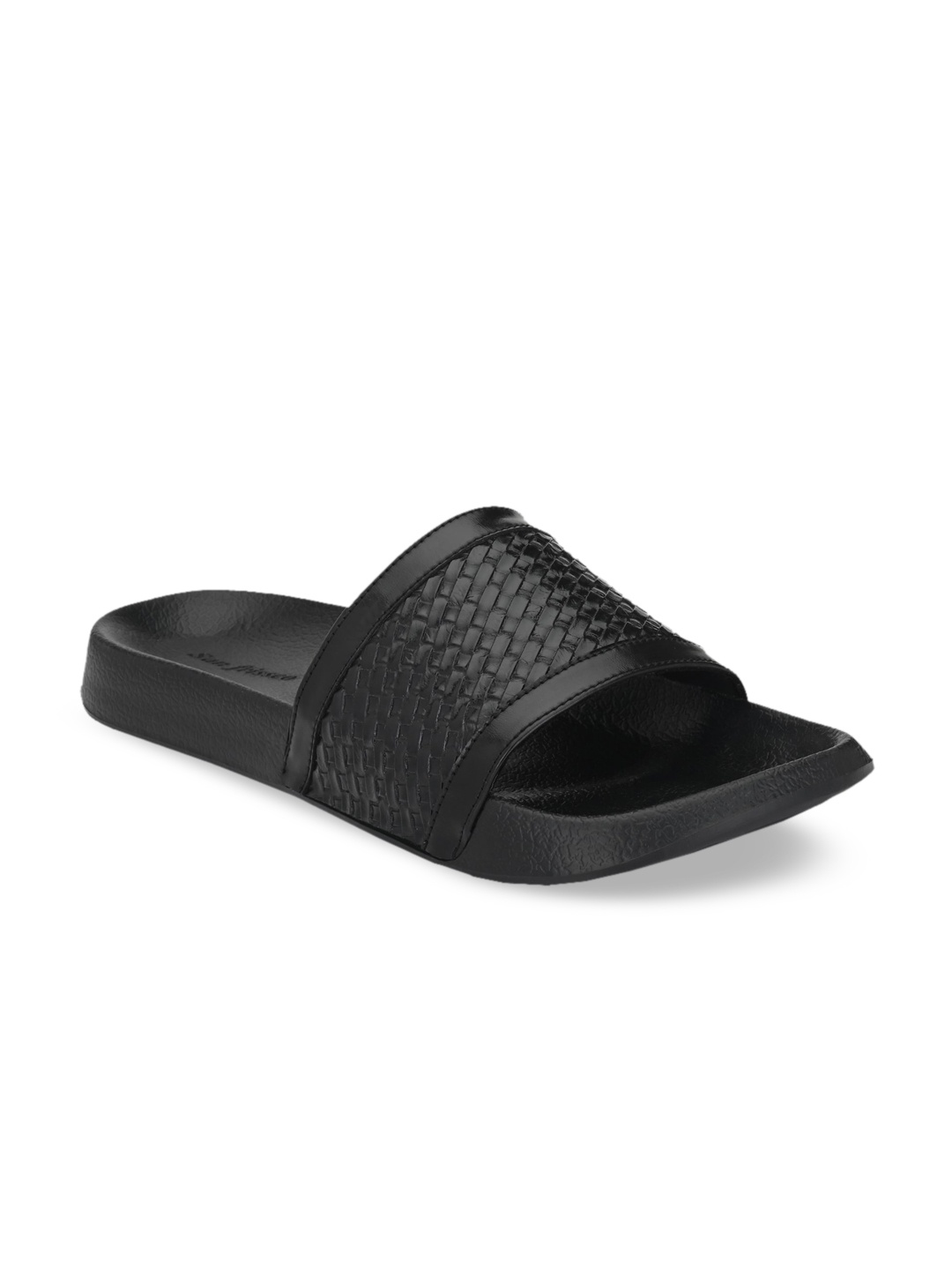 

San Frissco Men Black Solid Sliders