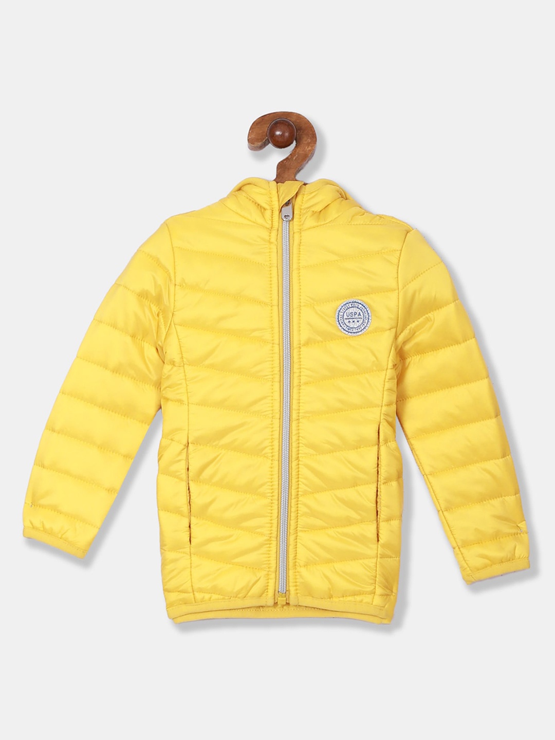 

U.S. Polo Assn. Kids Girls Yellow Solid Puffer Jacket