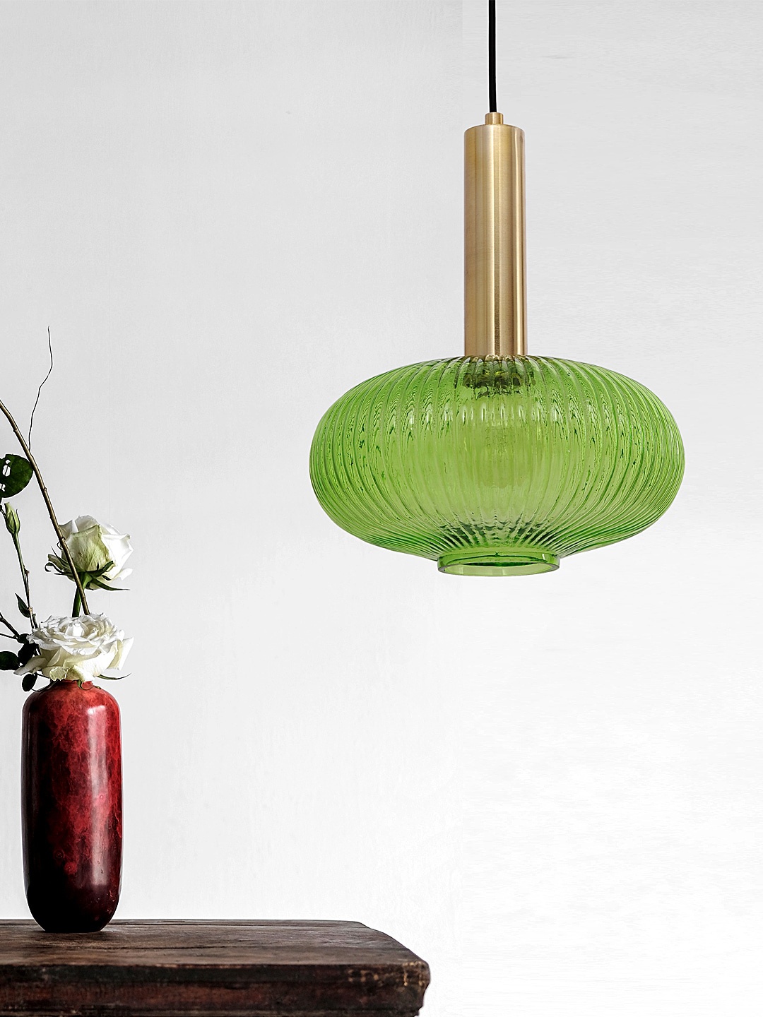 

THE LIGHT STORE Green Self Design Contemporary Hanging Light