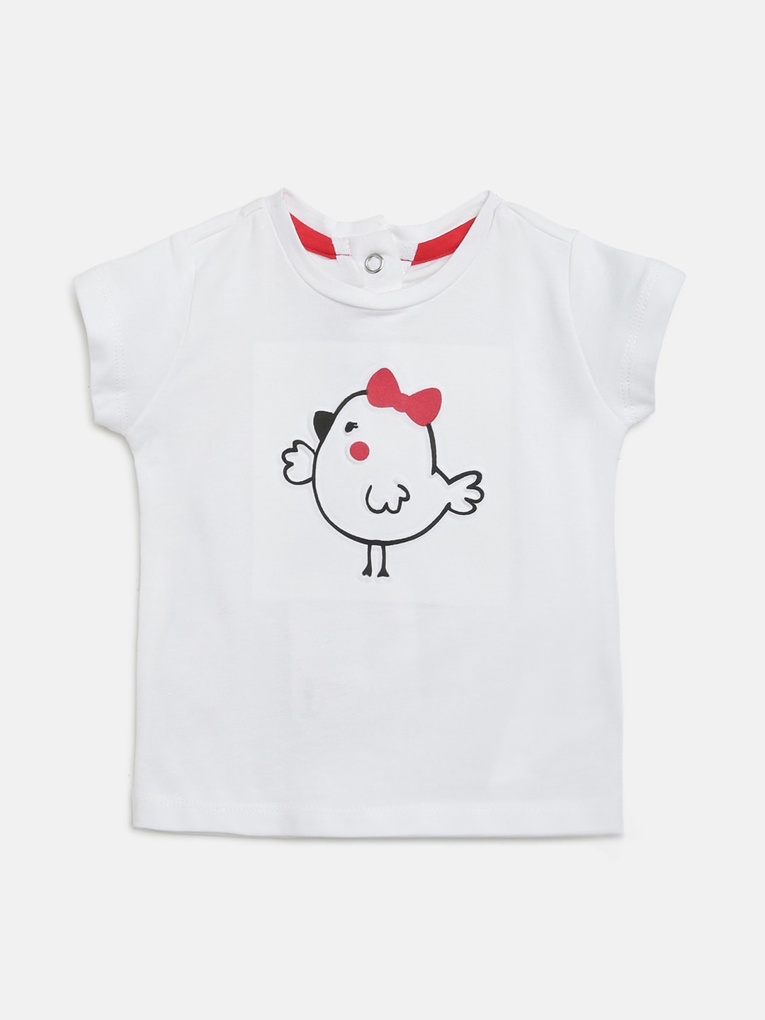 

Chicco Girls White Printed Round Neck T-shirt