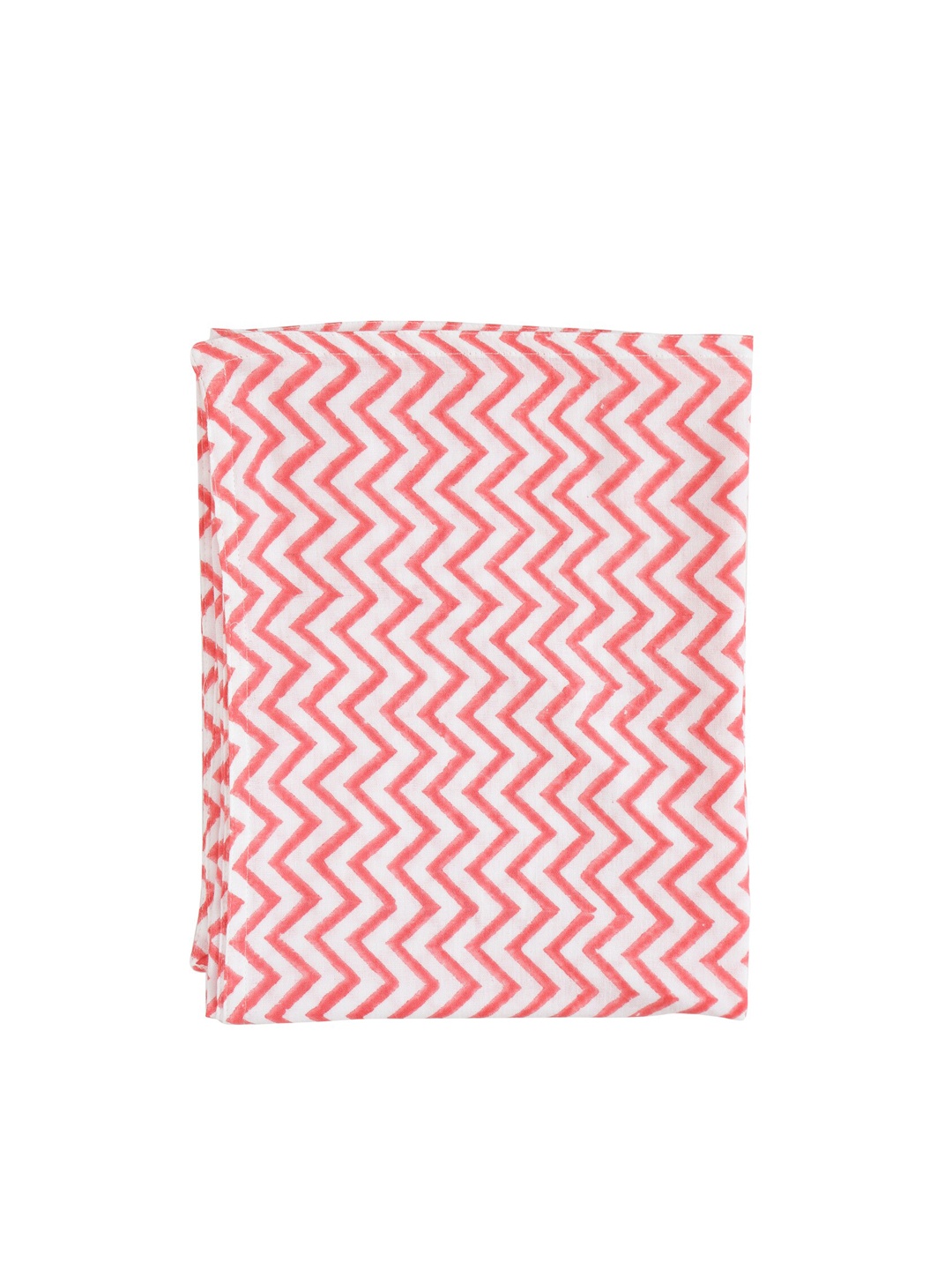 

Moms Home Infants Pink & White Zigzag Printed Organic Cotton Sustainable Muslin Swaddle