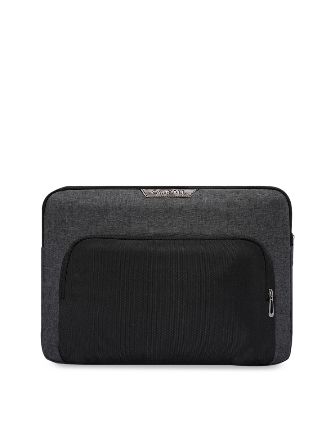 

CARRIALL Unisex Charcoal Grey & Black Solid 15 Inch Laptop Sleeve