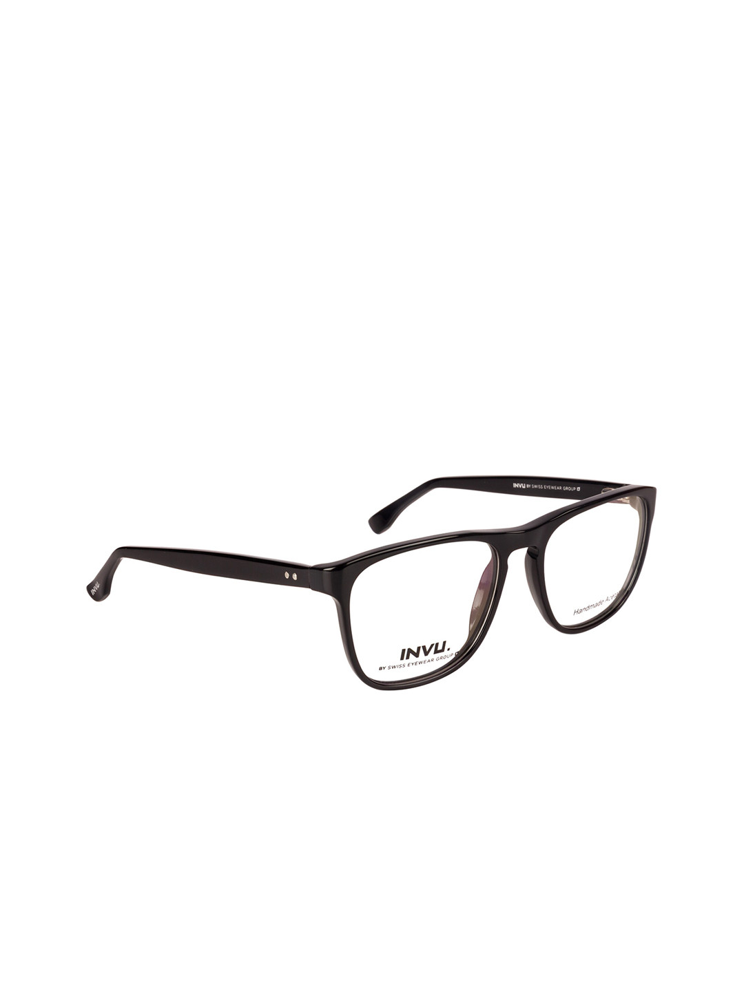 

INVU Unisex Black Solid Full Rim Square Frames A4012A