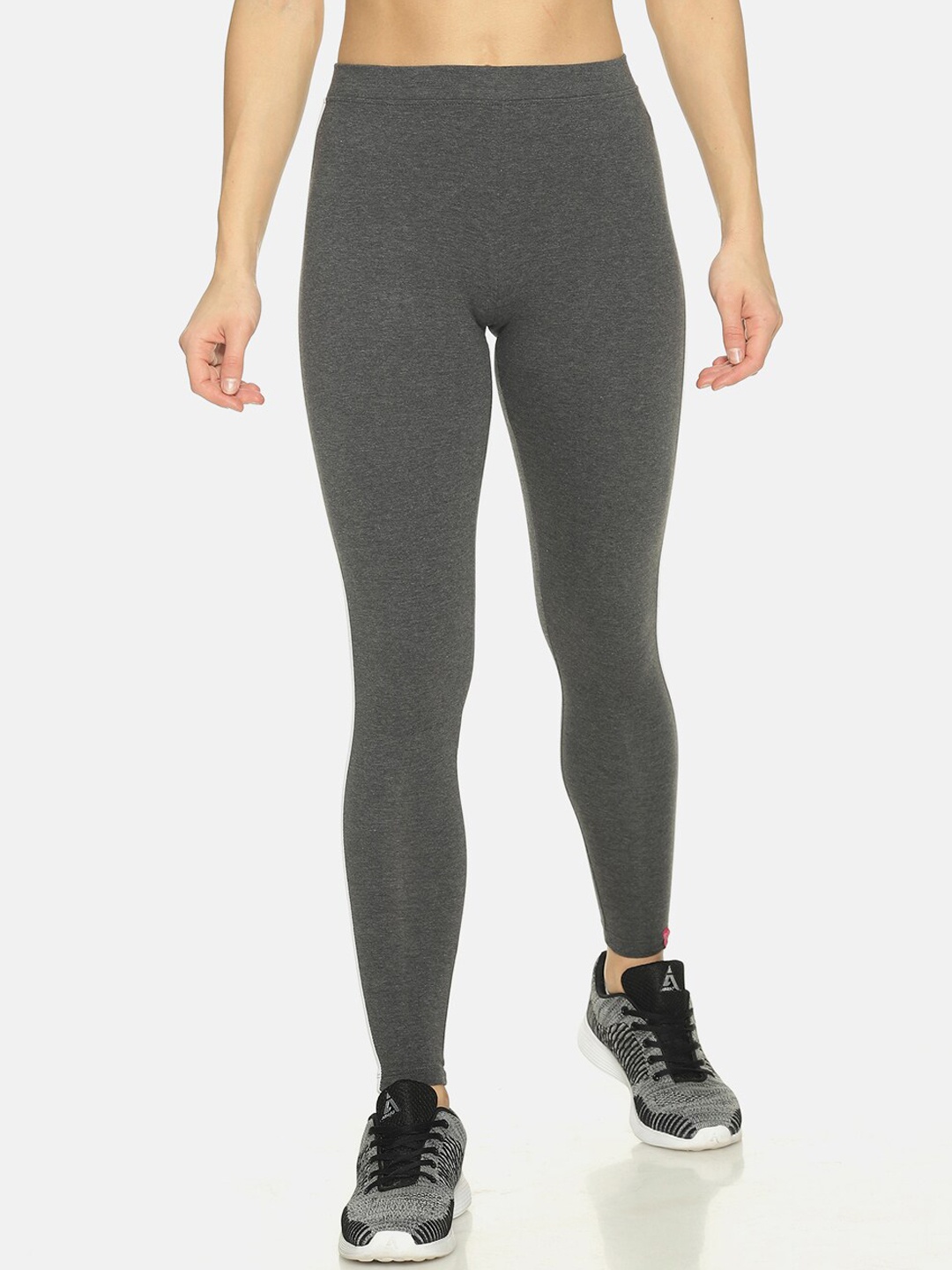 

TWIN BIRDS Women Charcoal Grey Solid Tights