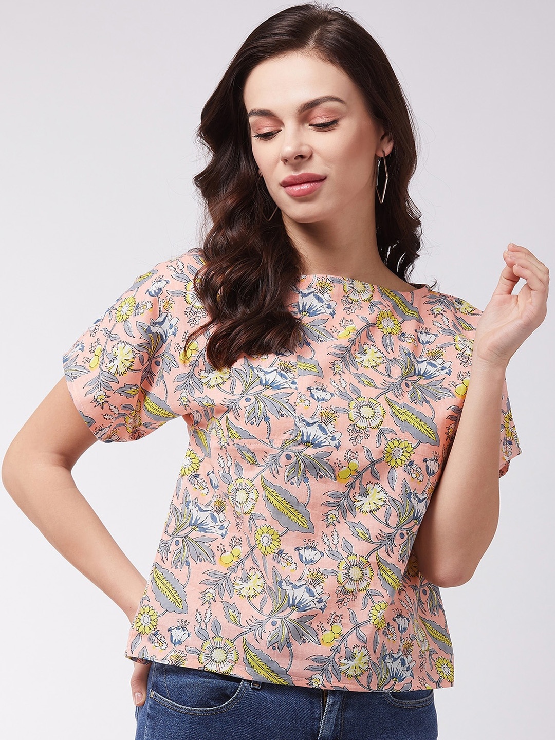 

InWeave Women Pink Printed Top