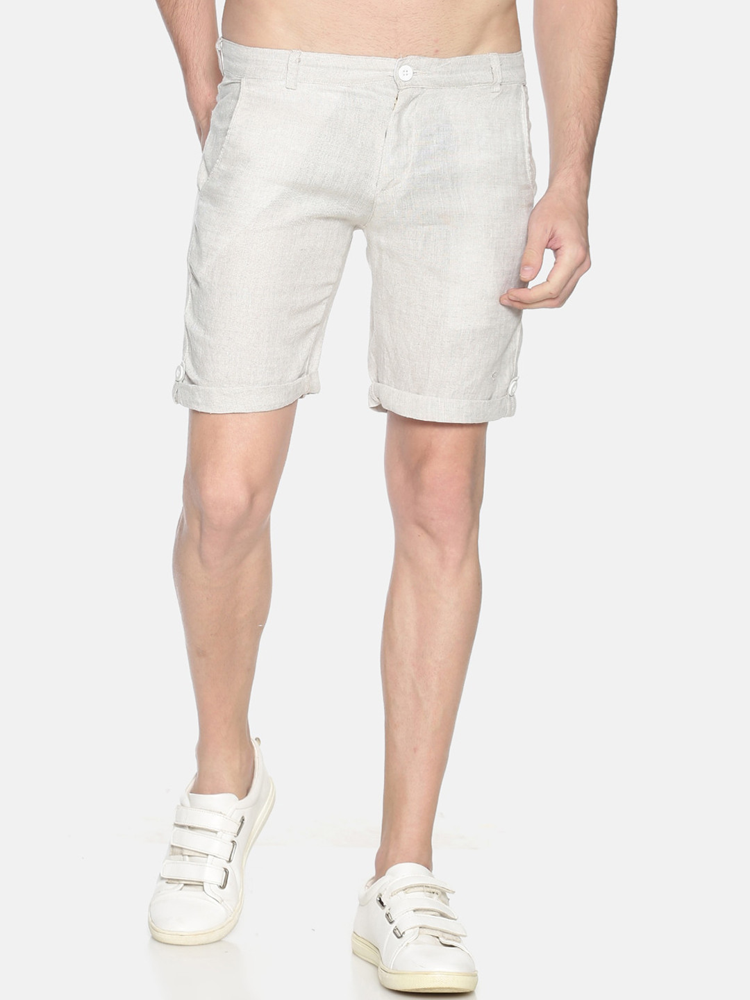 

Ecentric Men Off-White Eco-Friendly Hemp Slim Fit Regular Sustainable Shorts