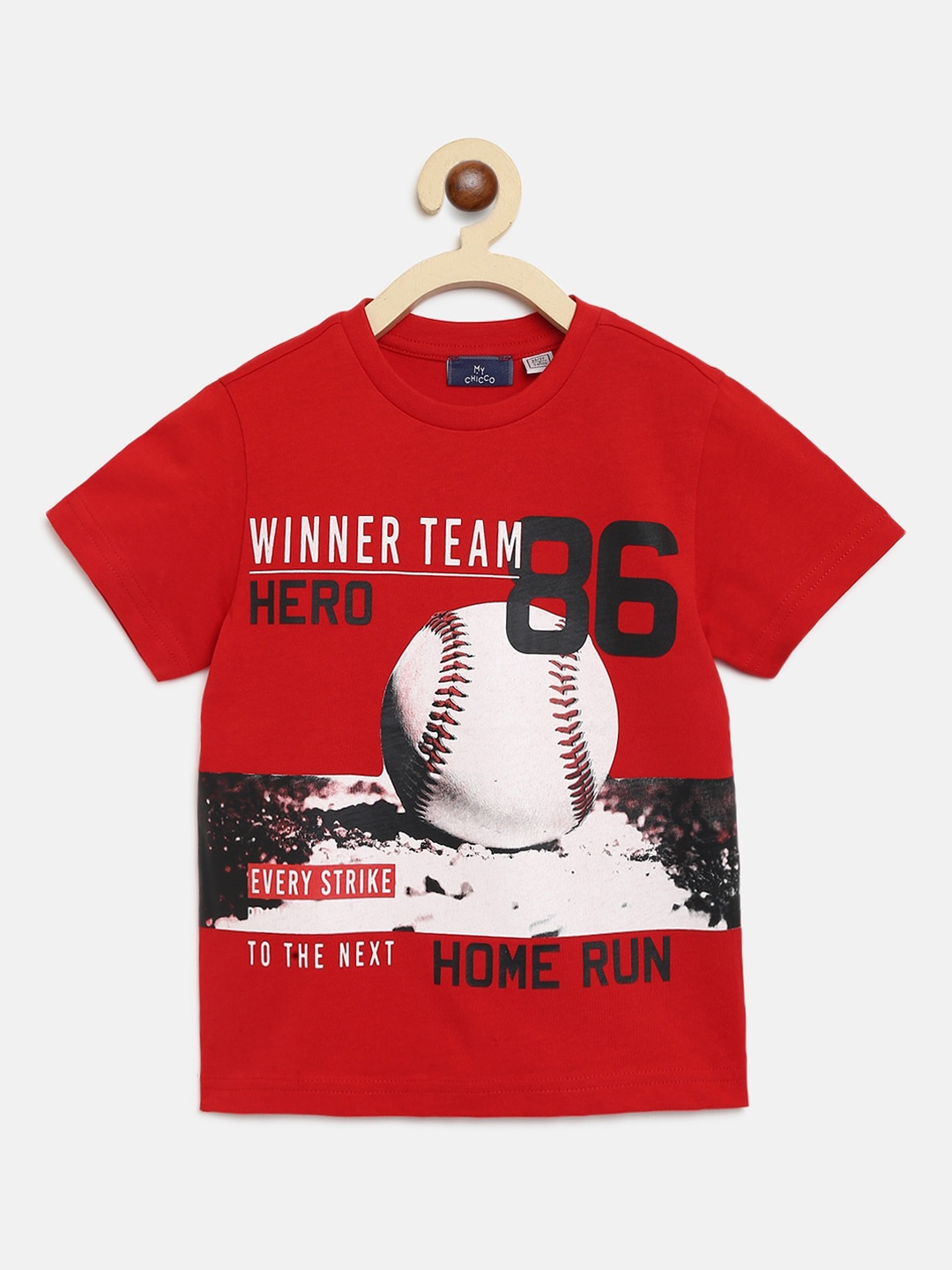 

Chicco Boys Red Printed Round Neck T-shirt