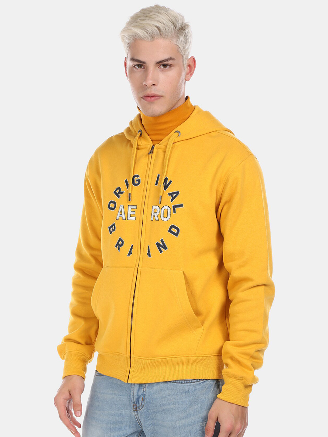 

Aeropostale Men Yellow Printed Sweatshirt