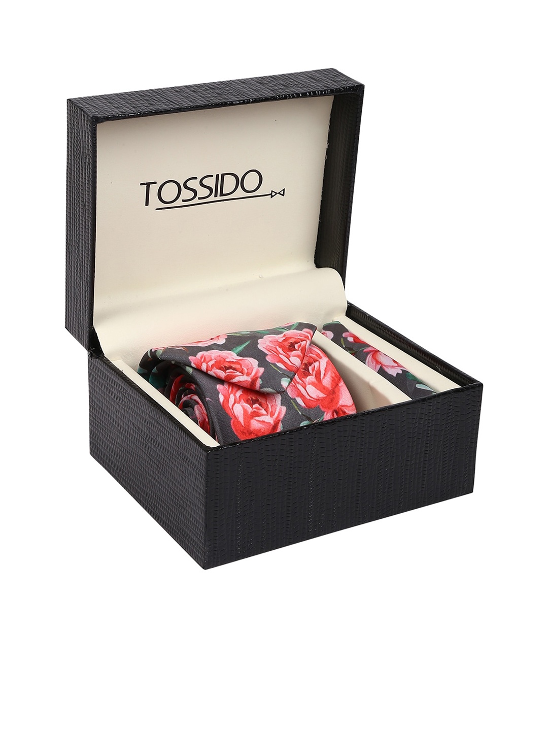 

Tossido Men Grey & Red Printed Accessory Gift Set