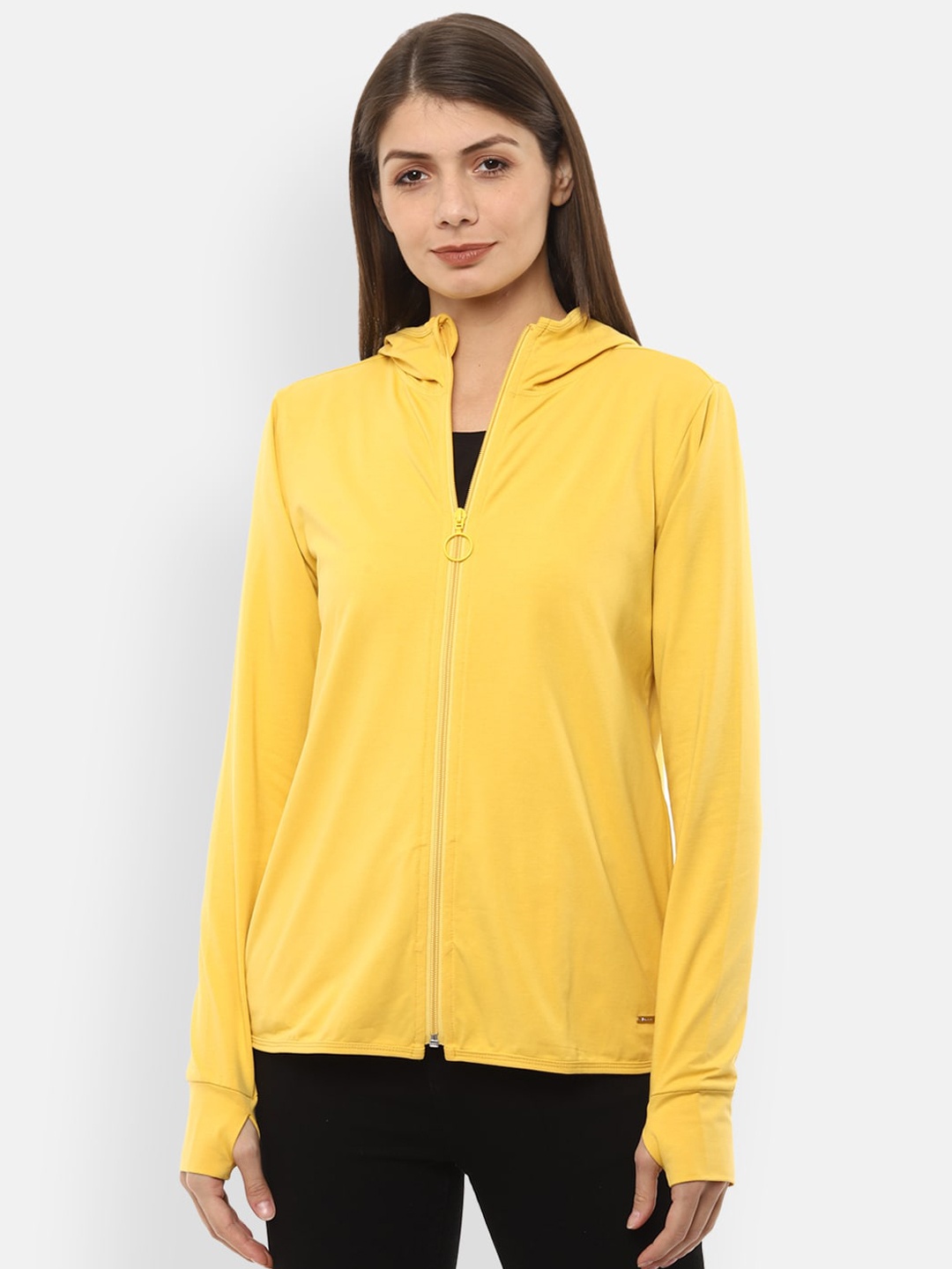 

Van Heusen Woman Women Yellow Solid Sweatshirt