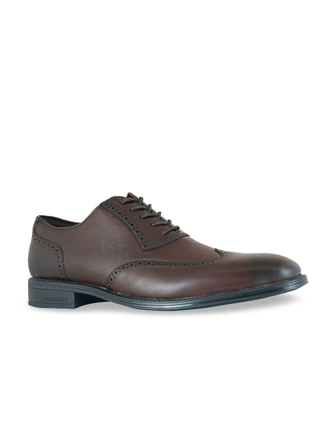 

Kenneth Cole Men Brown Solid Leather Formal Brogues