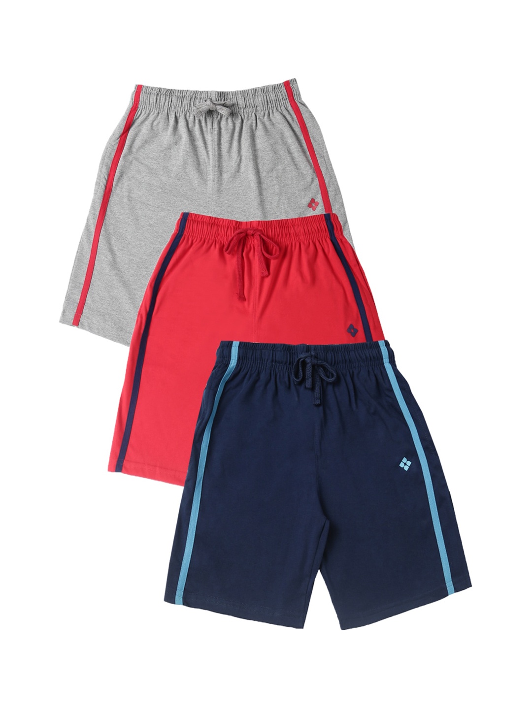 

Dollar Boys Pack Of 3 Shorts Multicoloured Solid Regular Fit Regular Shorts, Multi