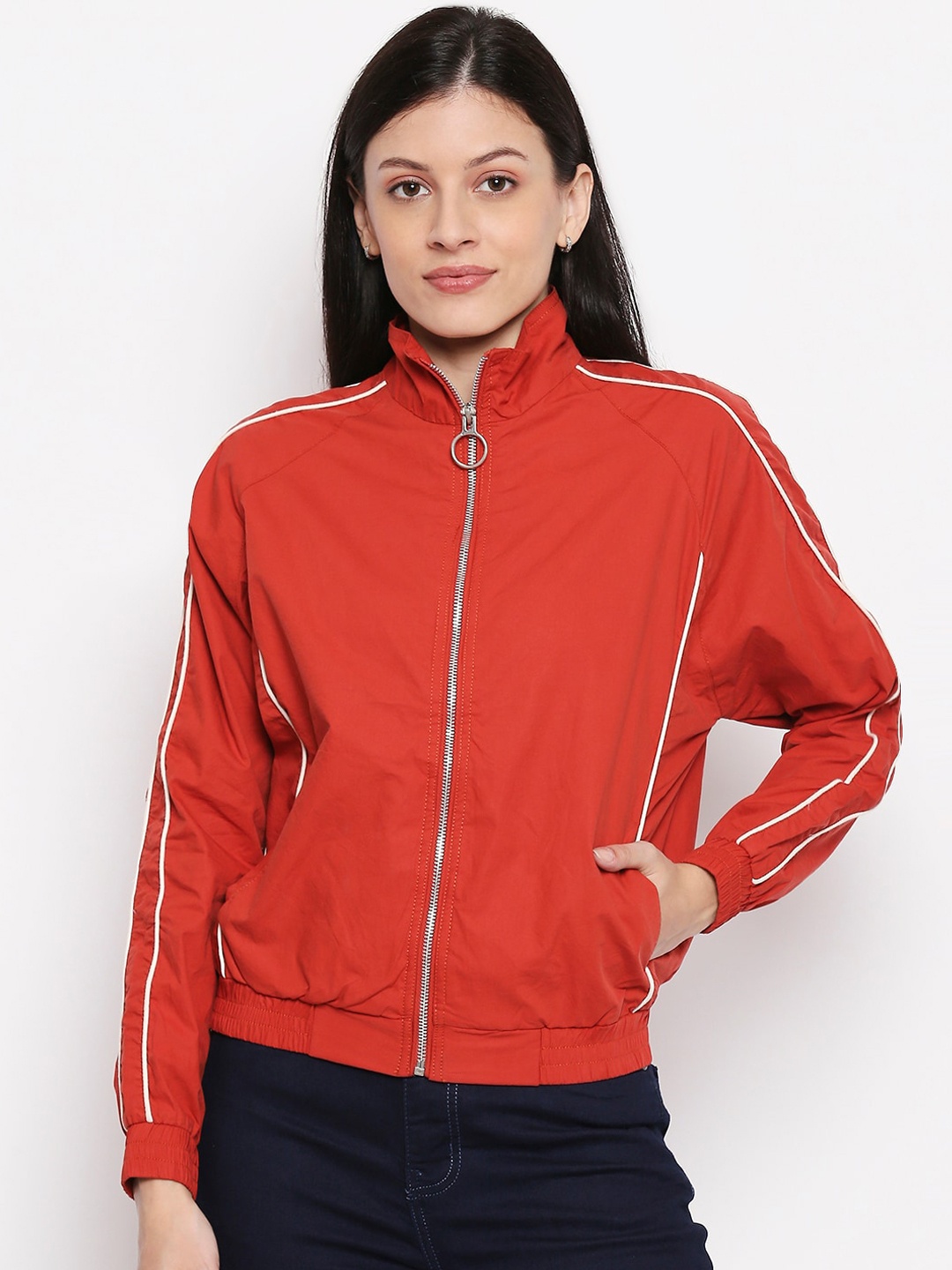 

People Women Red Solid Bomber