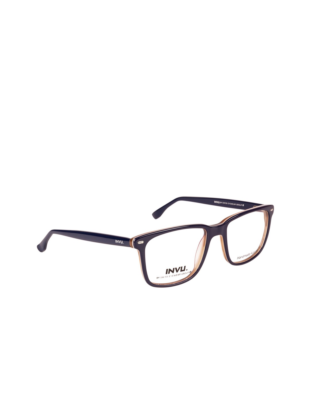 

INVU Unisex Coffee Brown Solid Full Rim Square Frames