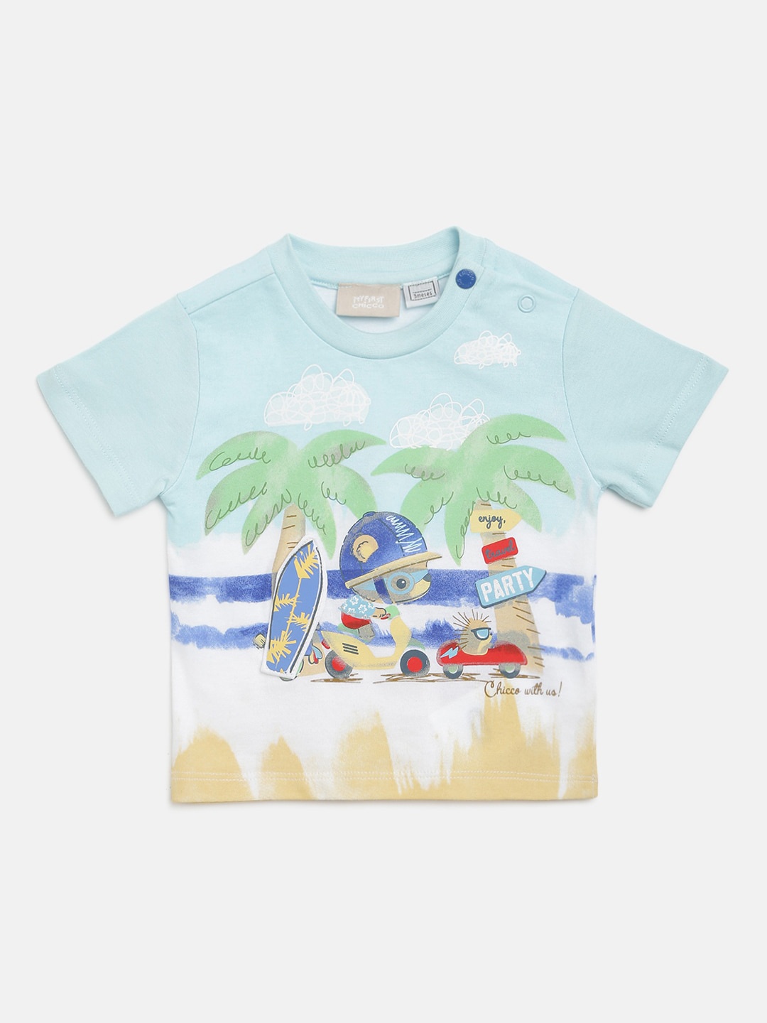 

Chicco Boys Blue Printed Round Neck T-shirt