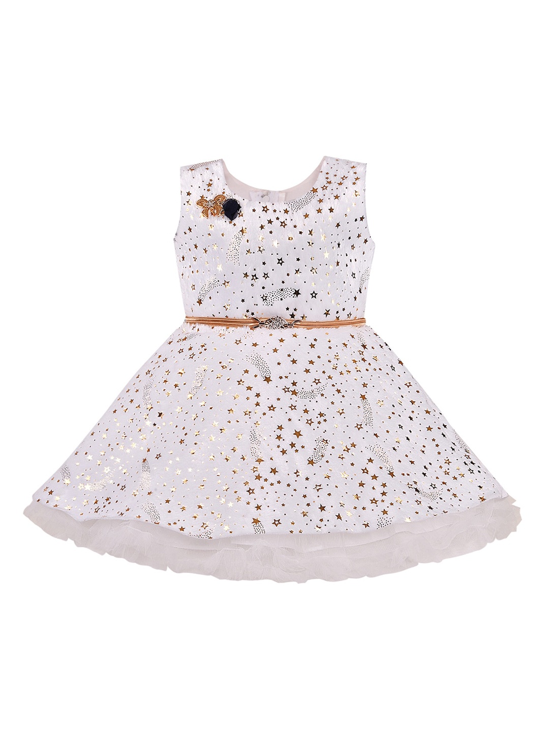 

Wish Karo Girls White Embellished Fit and Flare Dress
