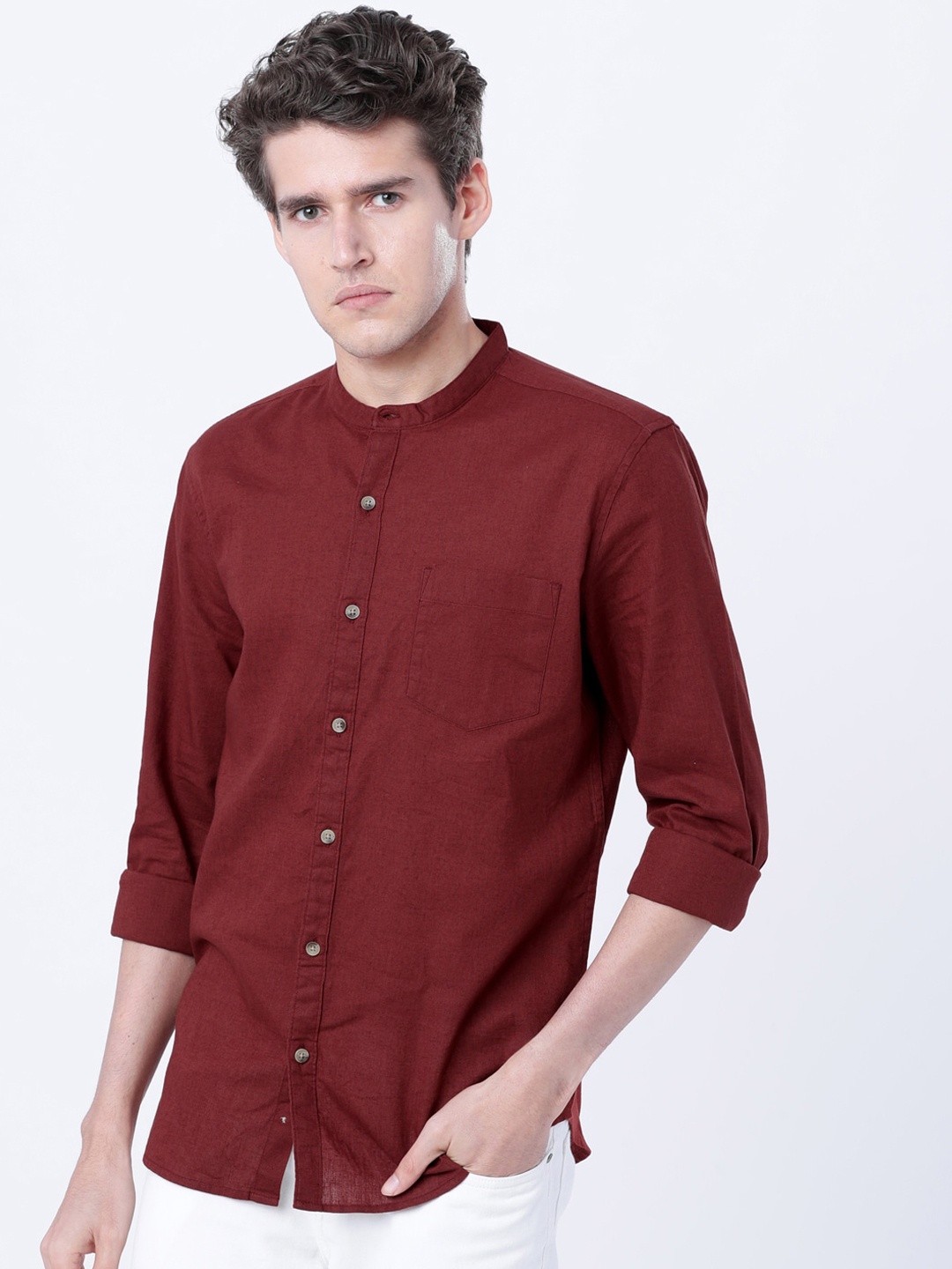 

HIGHLANDER Men Brown Slim Fit Solid Casual Shirt