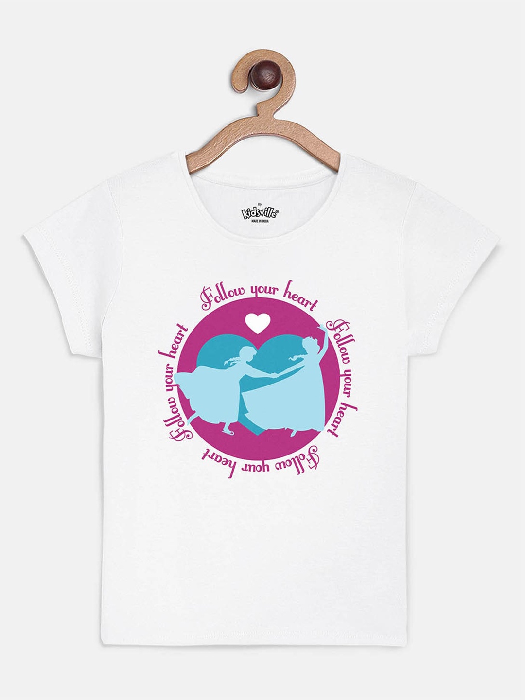 

Kids Ville Frozen Printed White tshirt for Girls