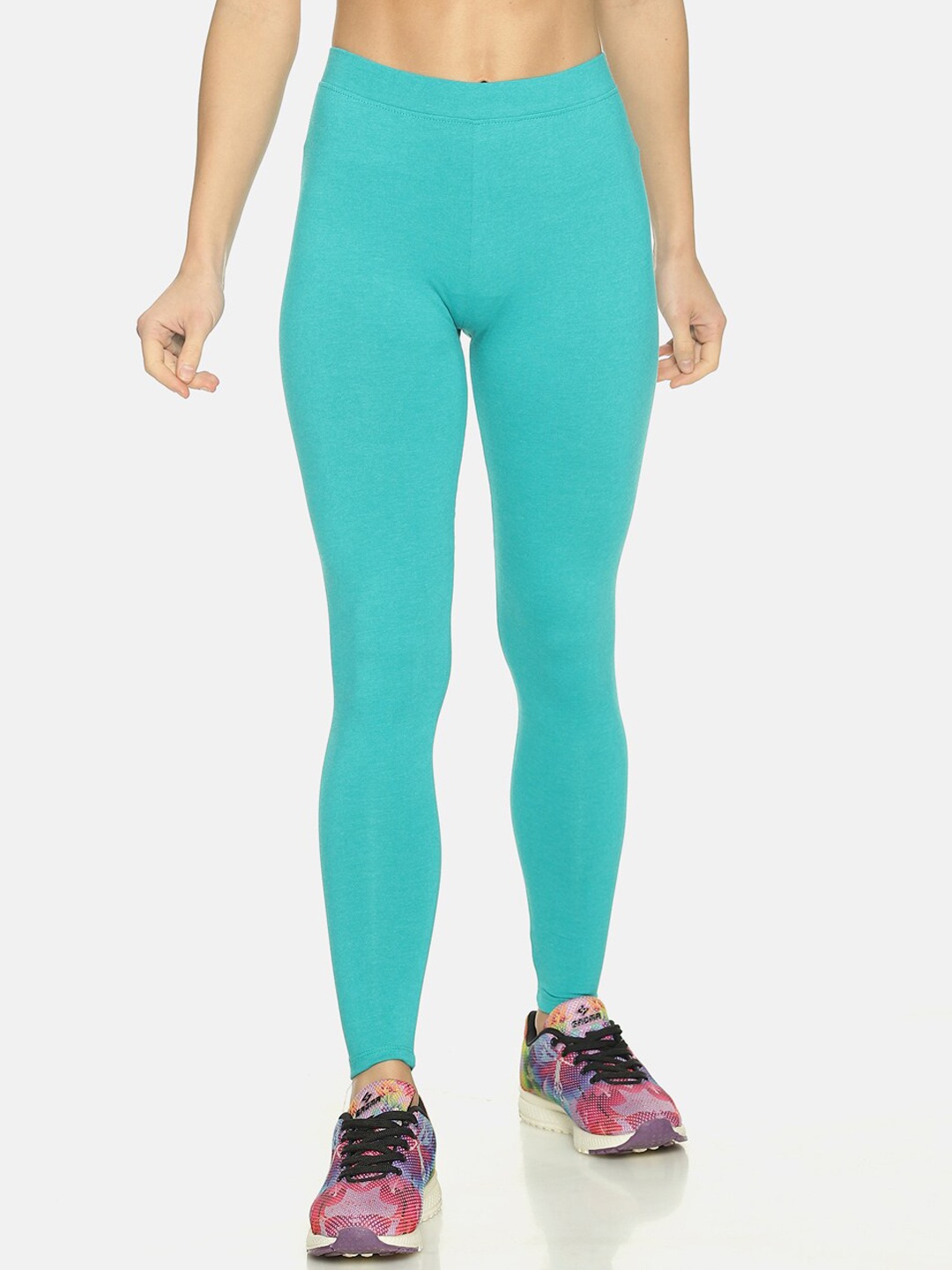 

TWIN BIRDS Women Green Solid Tights