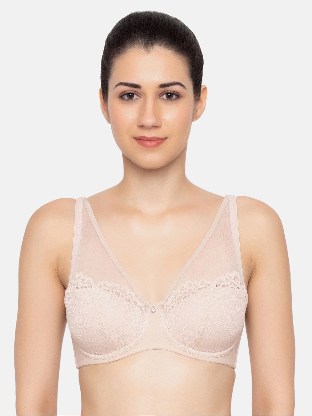 Triumph Beauty-Full Lacy Padded Underwired Everyday Bra, Beige